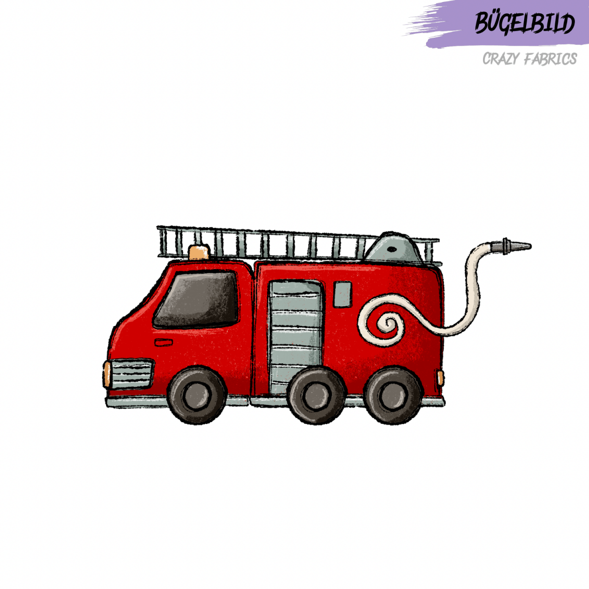 Bügelbild „Feuerwehrauto“ - Crazy Fabrics
