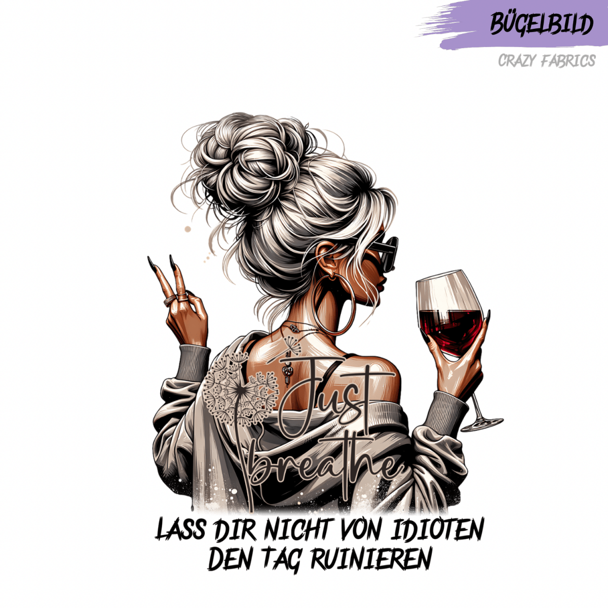 Bügelbild „Idioten“ - Crazy Fabrics