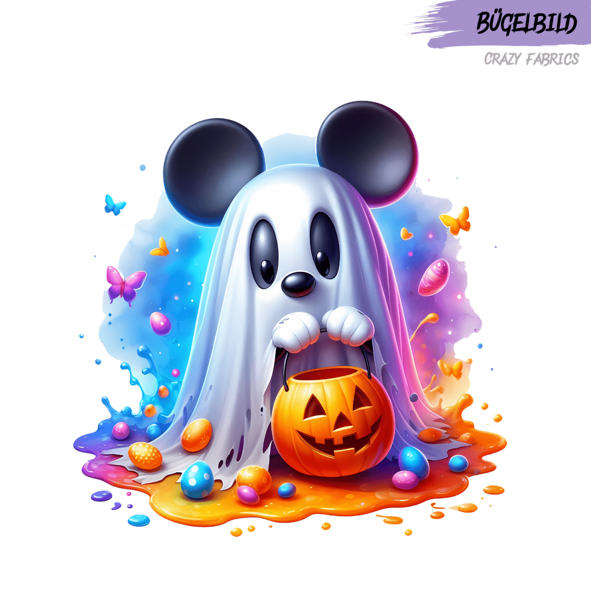 Bügelbild „ Mausegeist“ - Crazy Fabrics