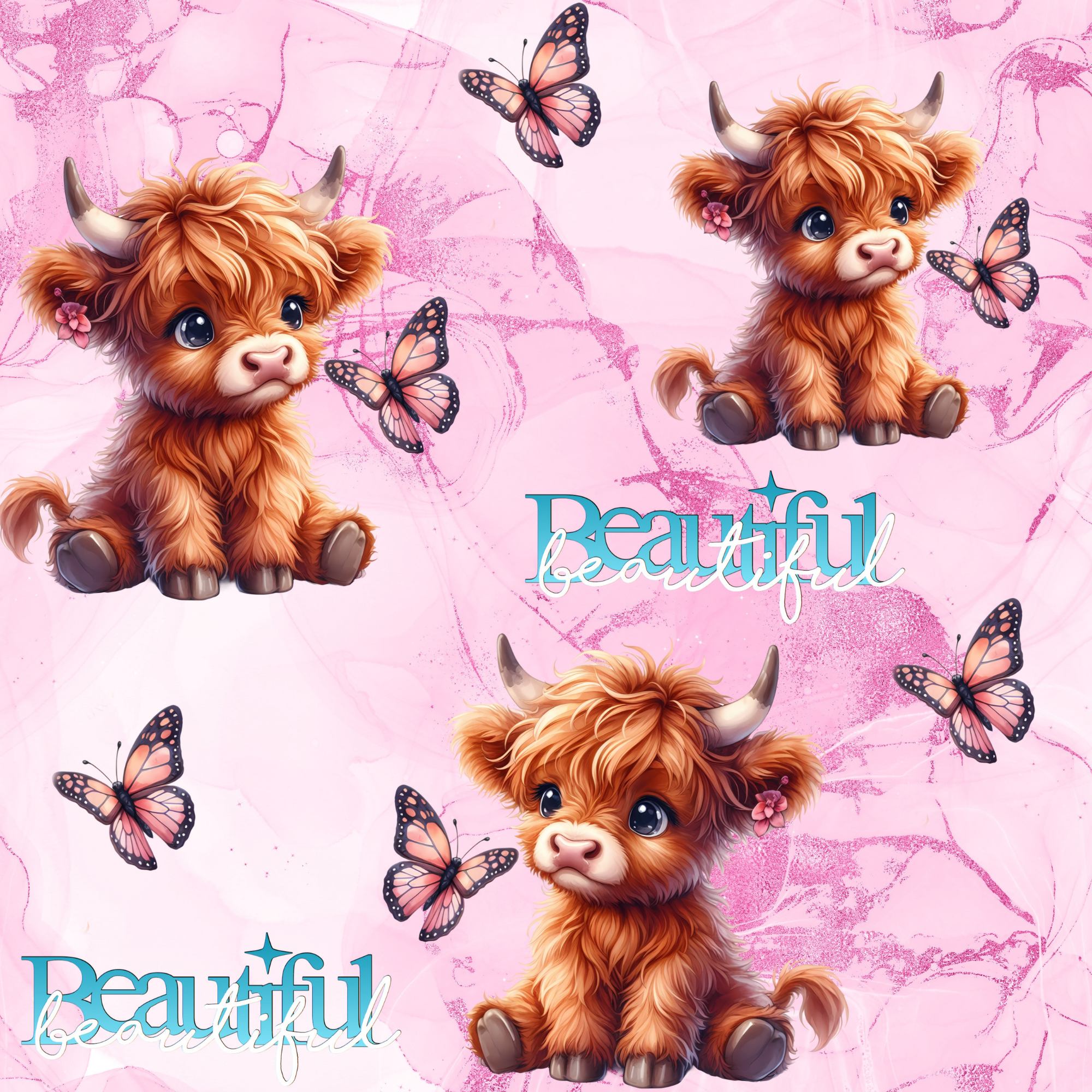 Stoff „Beautiful Kuh“