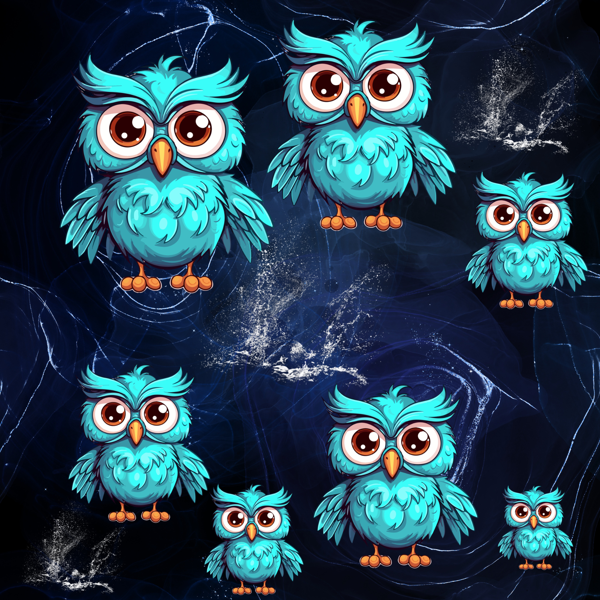 Stoff „Eulenparade“