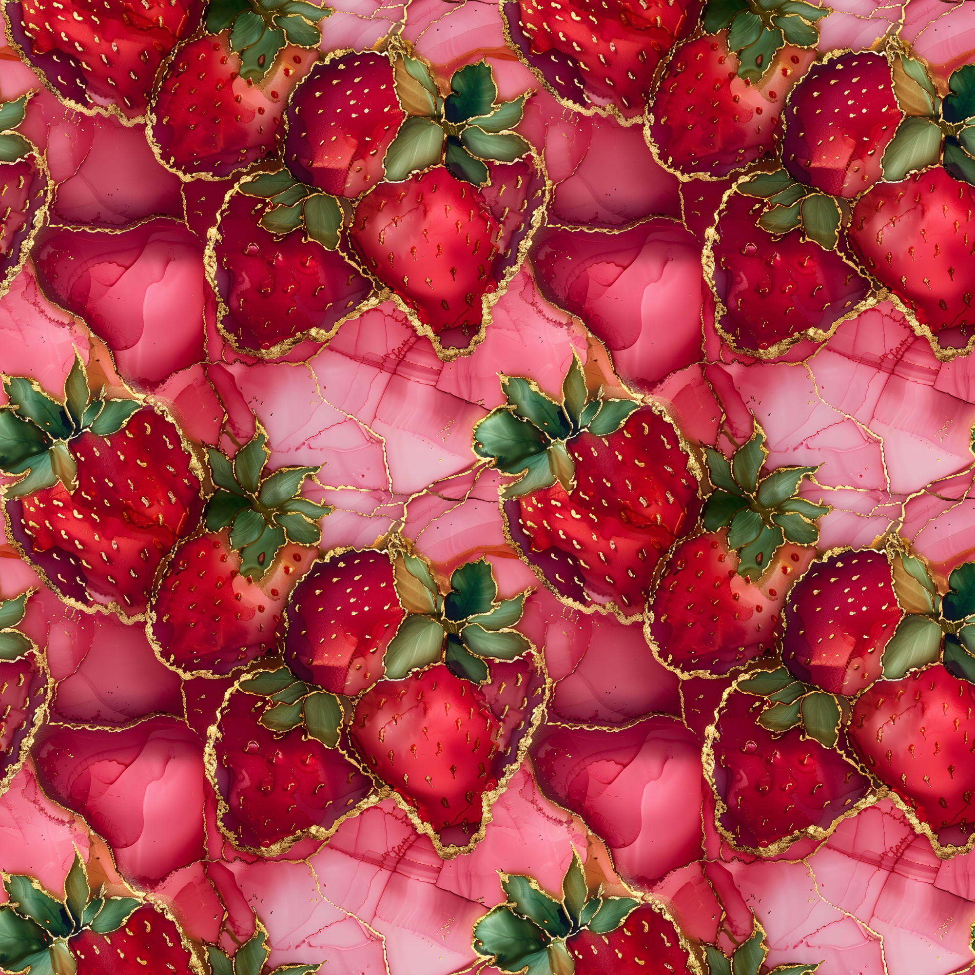 Stoff „Strawberry Party“