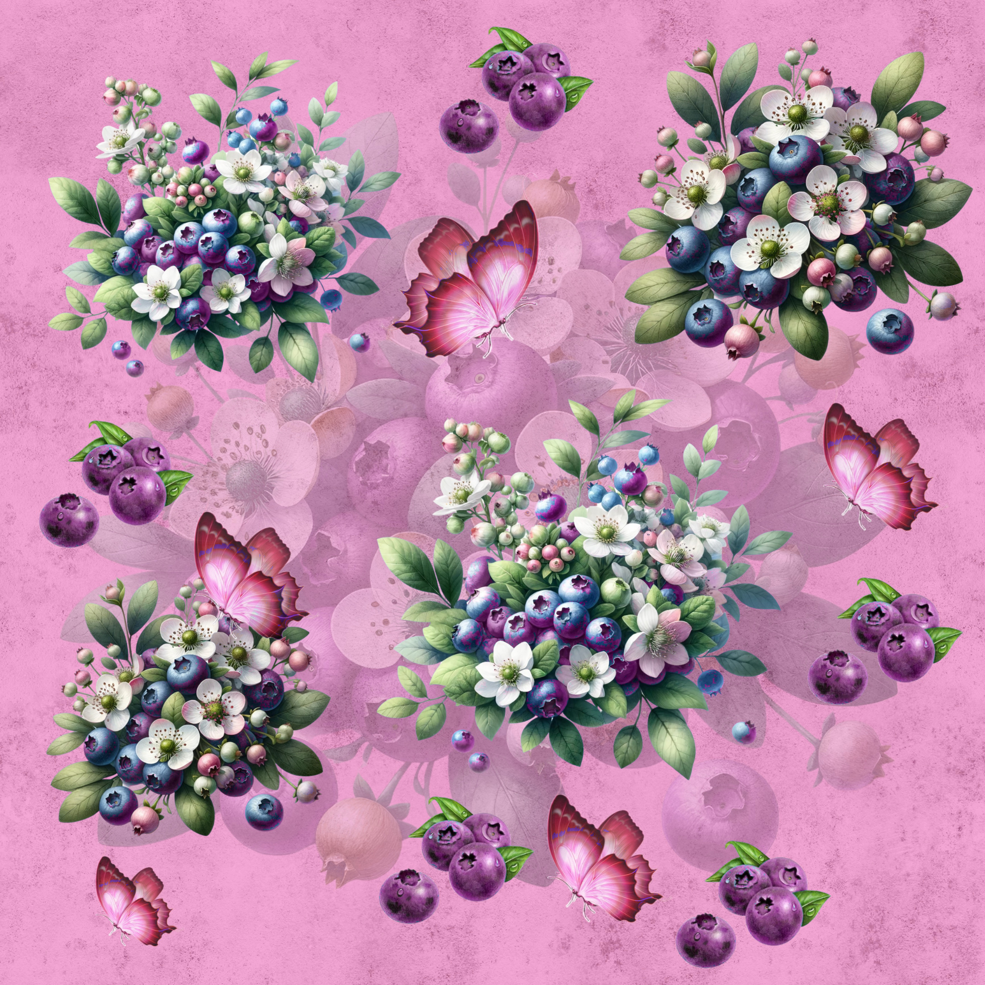 Stoff „Blumen auf pink“