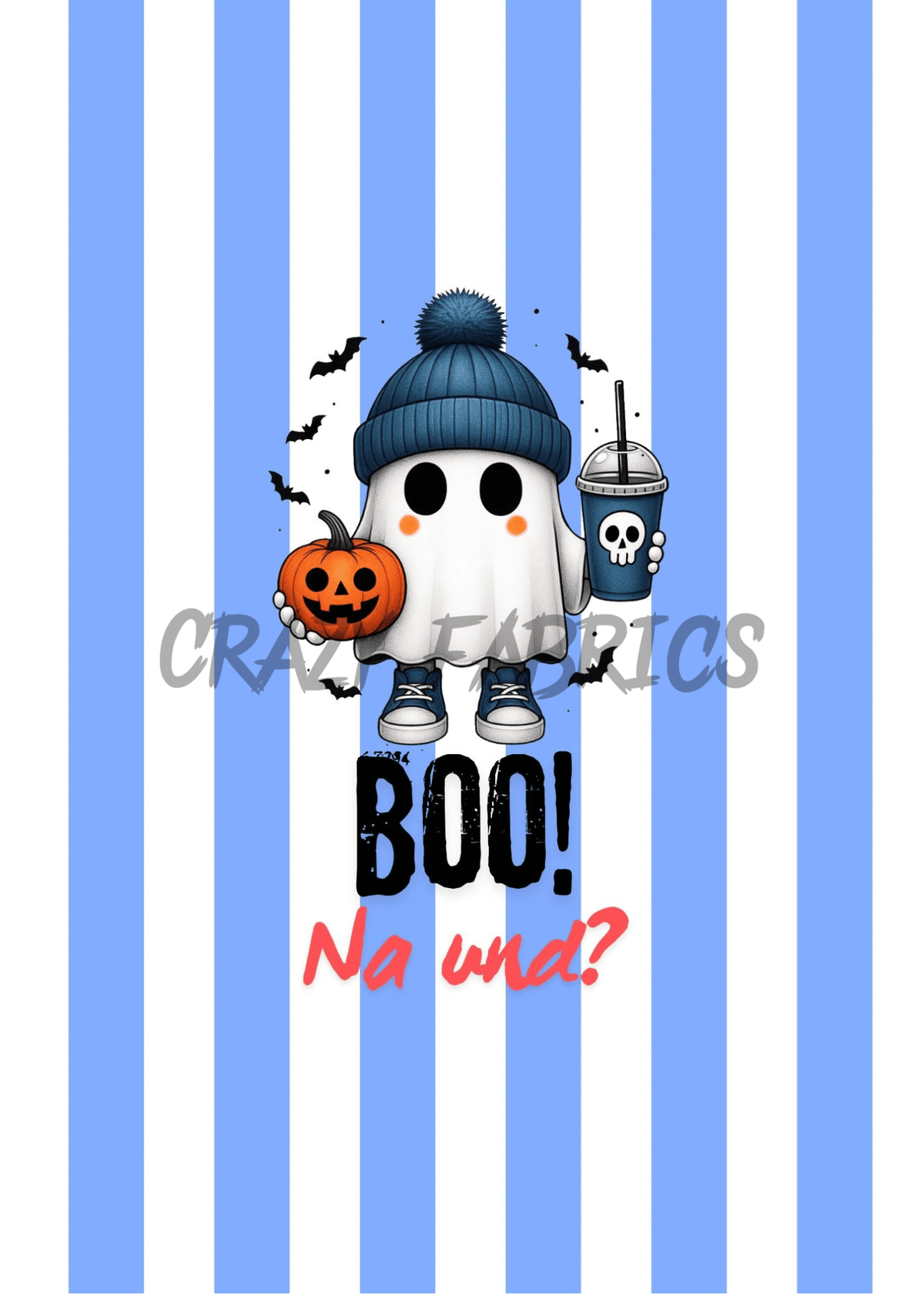 Bügelbild „Boo“ blau