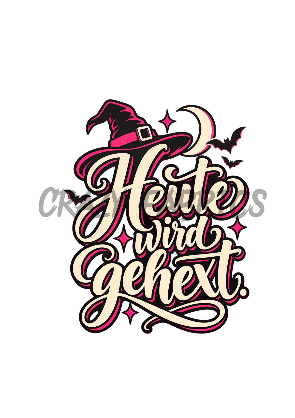 Bügelbild „Heute wird gehext“