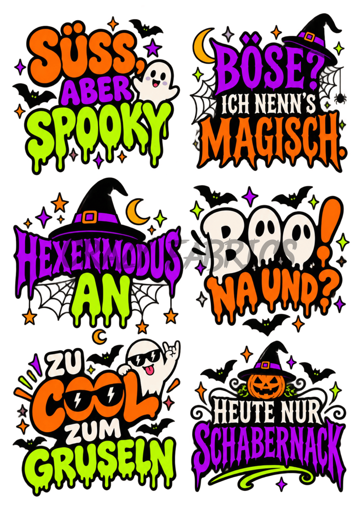 Bügelbild „süss aber spooky“ Set