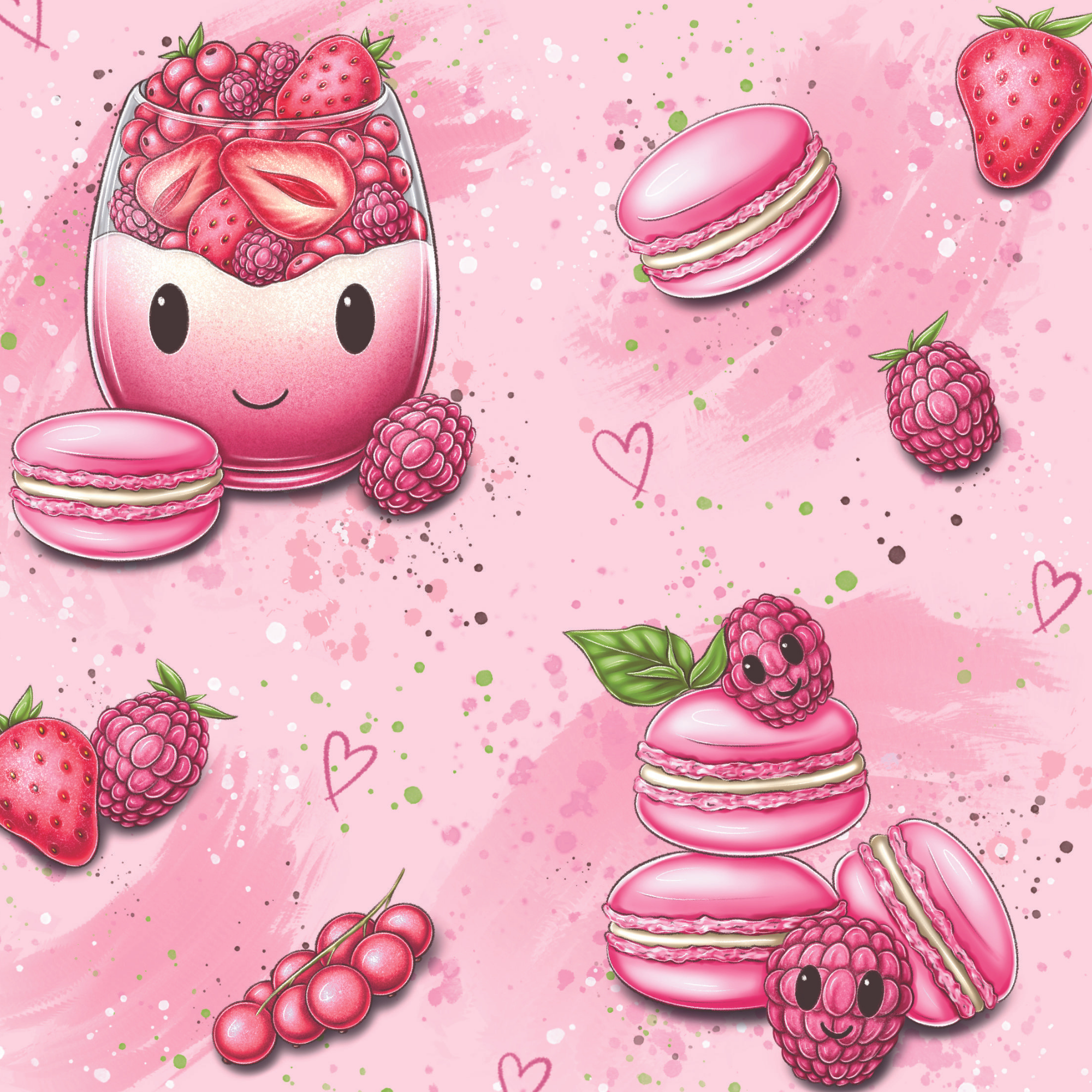 Stoff „Obst im Glas“