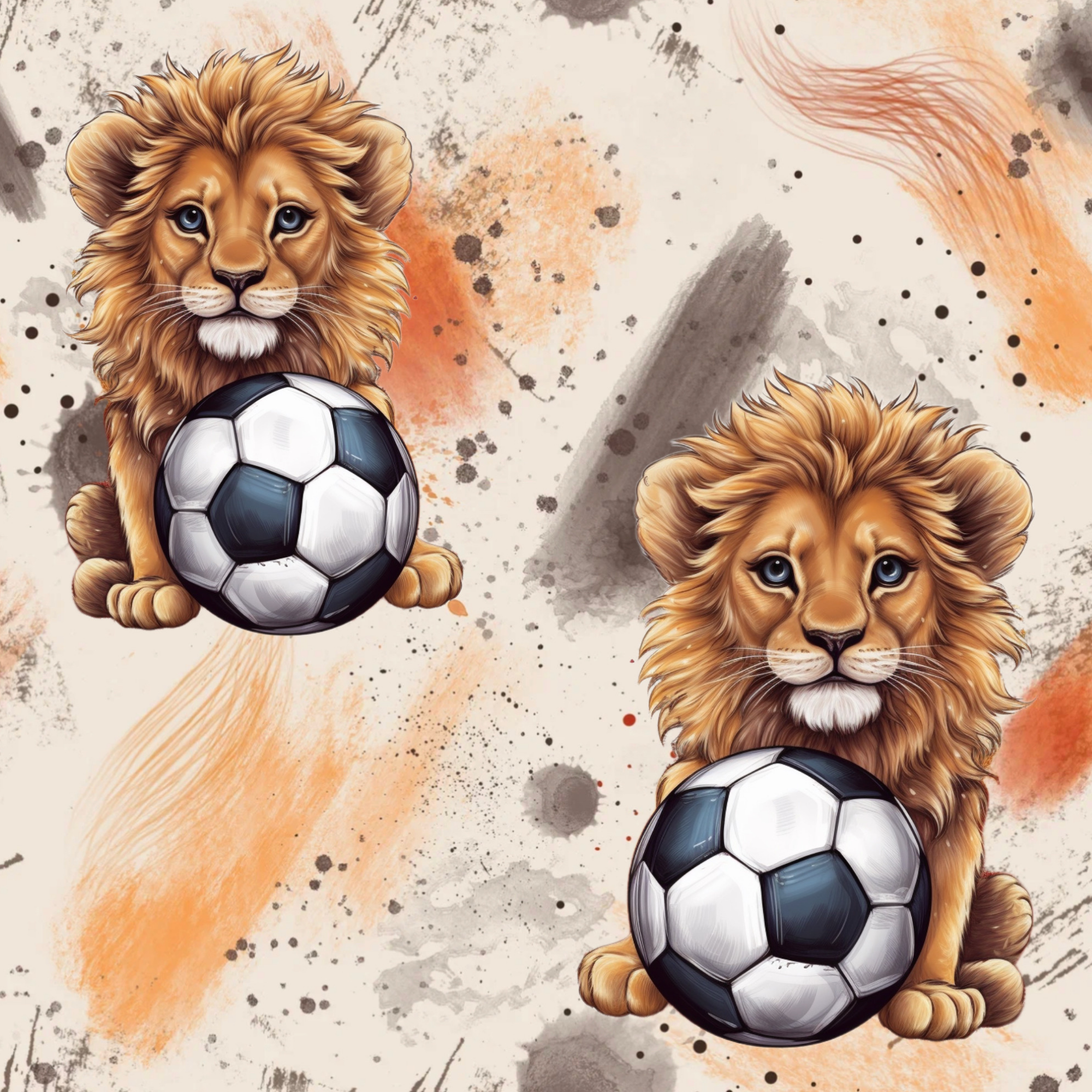 Stoff „Lion with Ball“