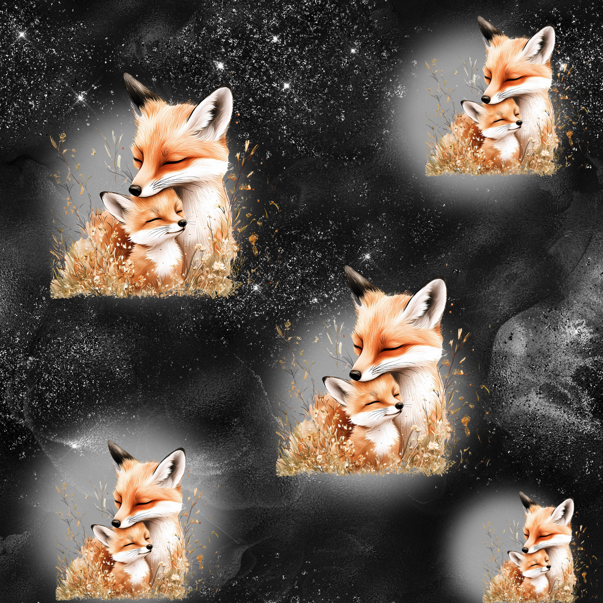 Stoff „Fuchsliebe Black“