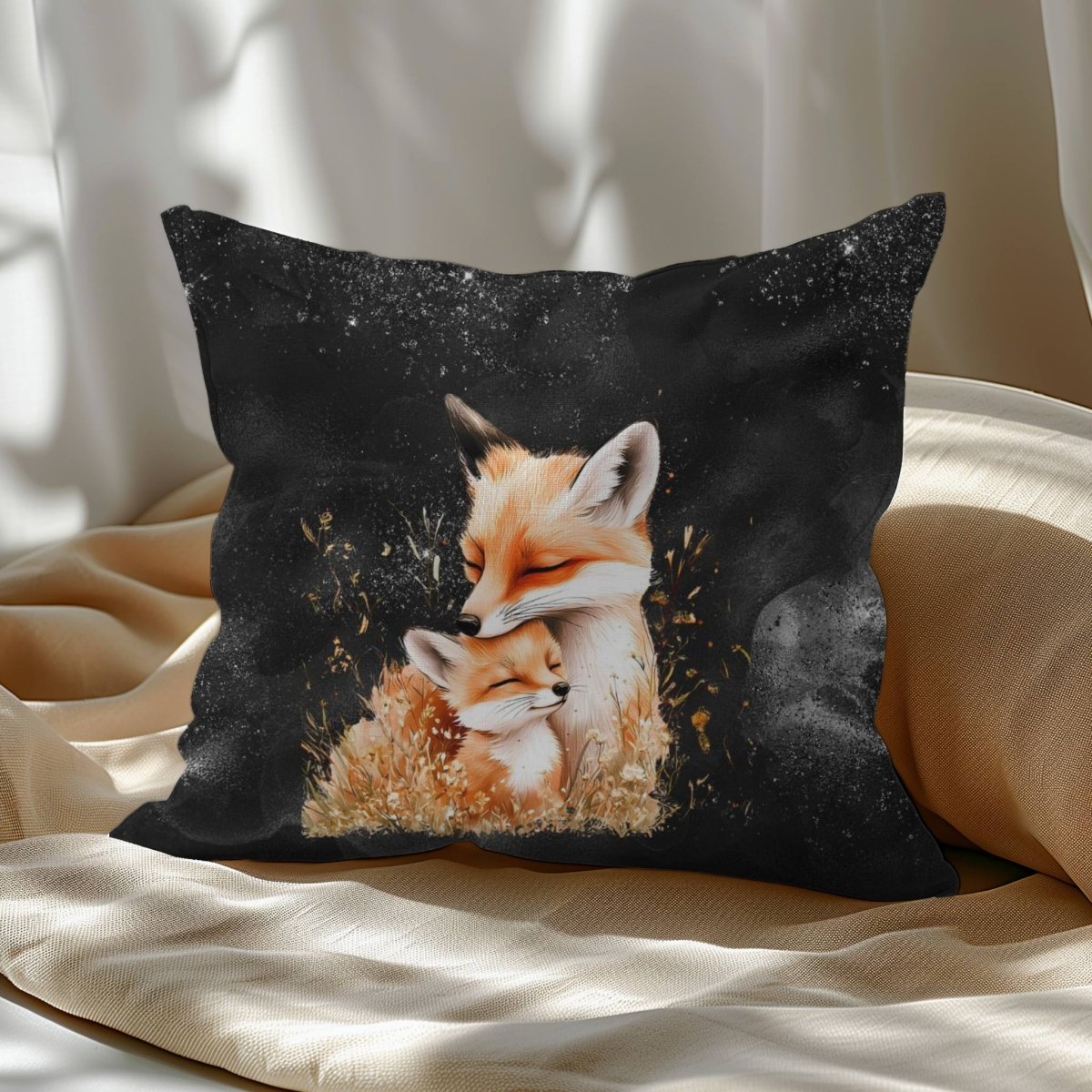 Kissen "Fuchsliebe black" - Crazy Fabrics