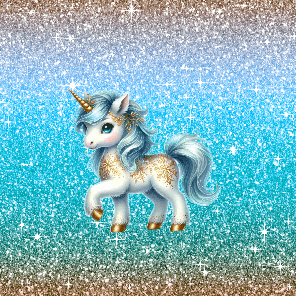Panel „Glitzer Einhorn“ - Crazy Fabrics