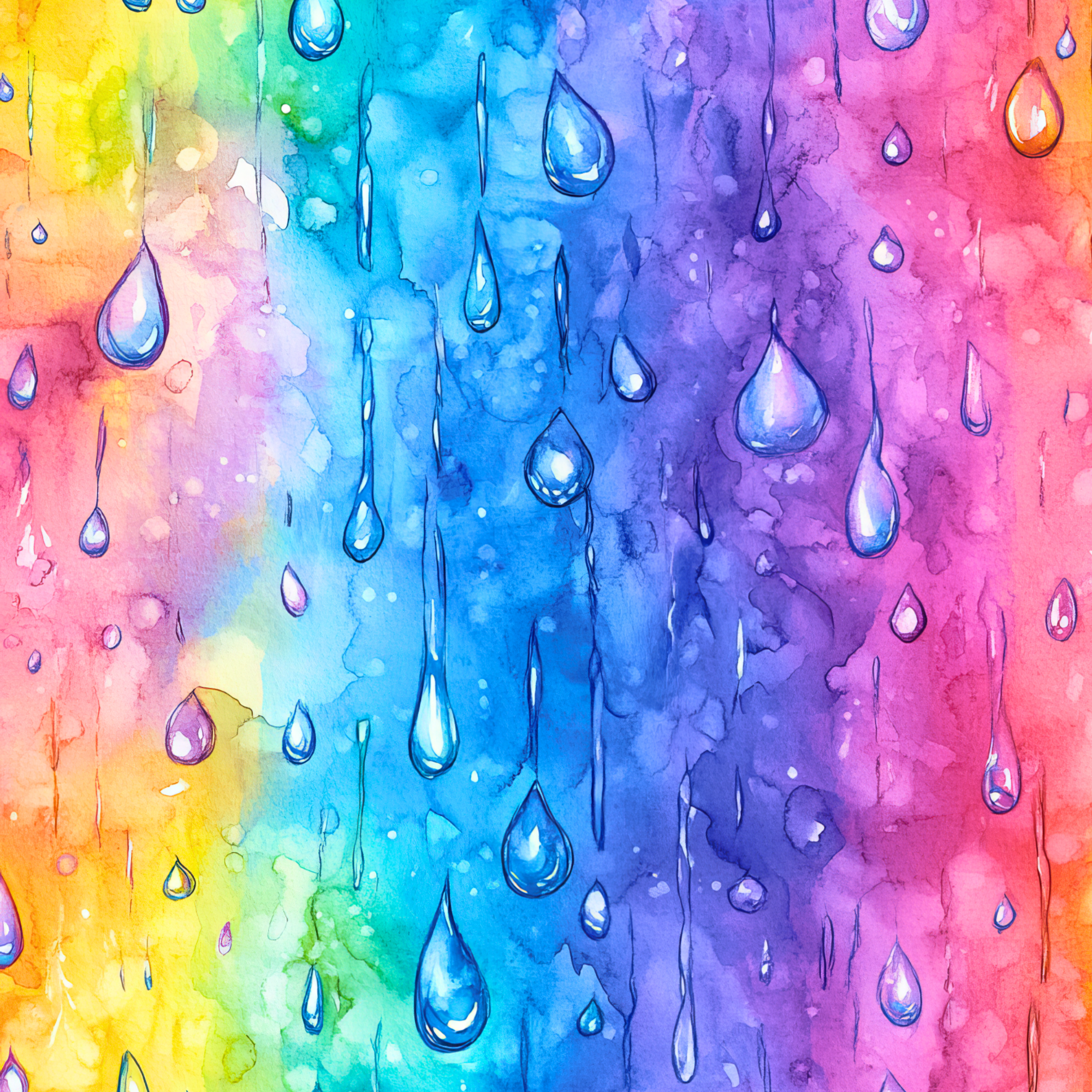 Stoff “Raintrops full color“