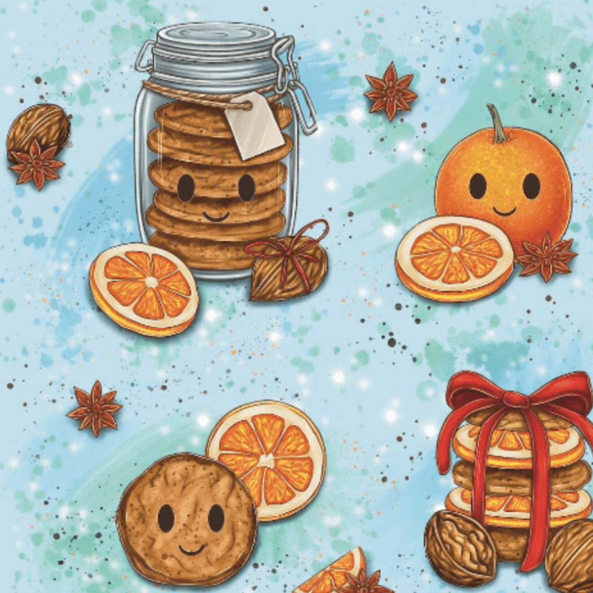 Stoff „Winter Orange“ - Crazy Fabrics