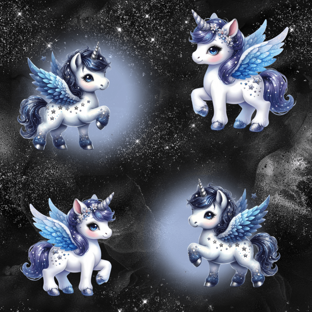 Stoff „Flying Unicorn by night“ - Crazy Fabrics