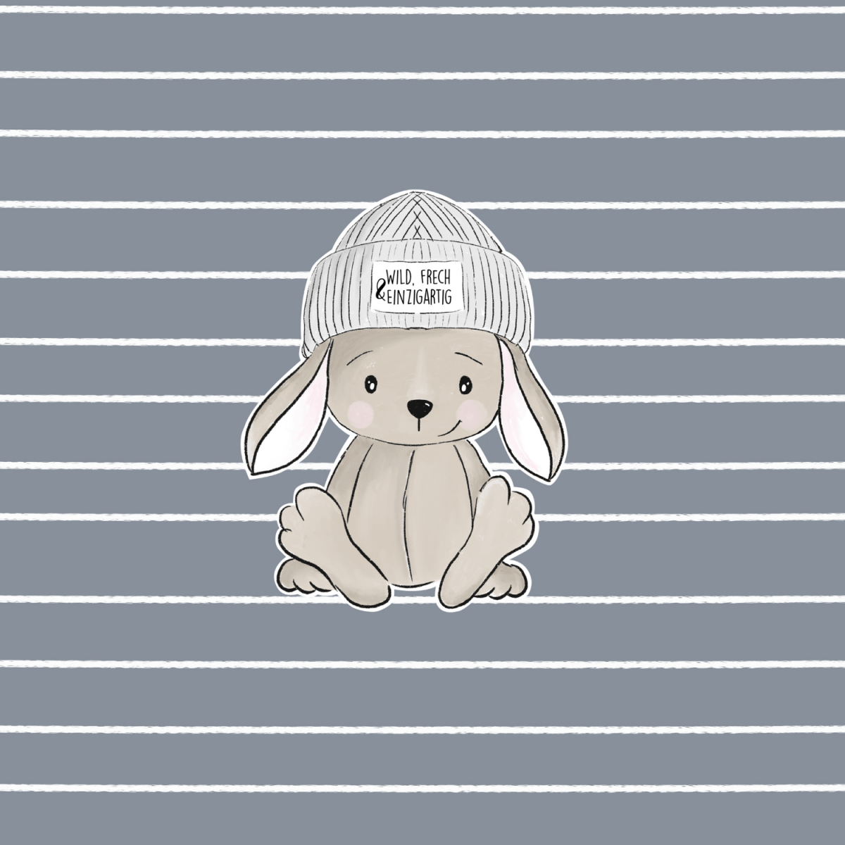 Panel „ Hase mit Mütze“ - Crazy Fabrics