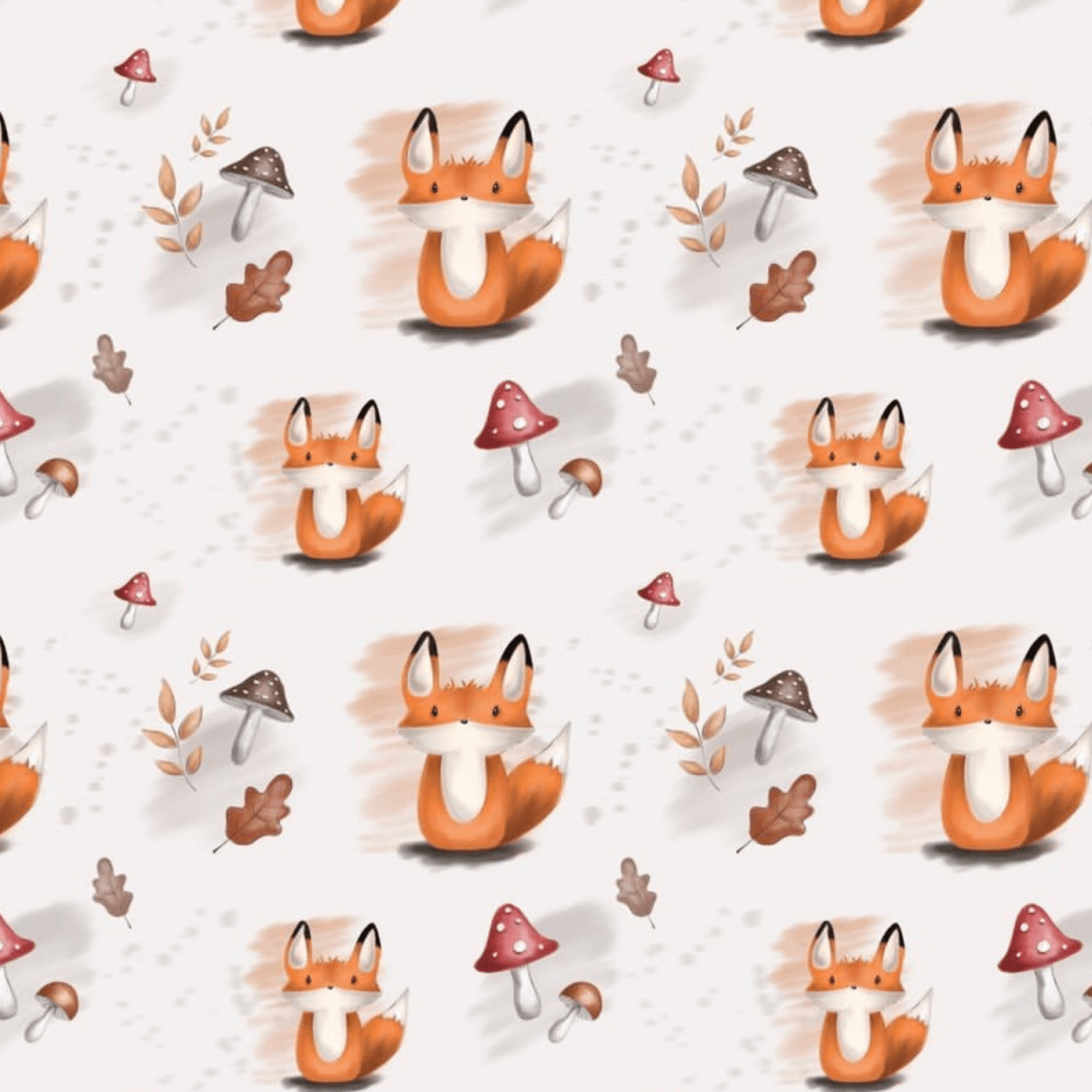 Stoff „Fuchs mit Pilz“
