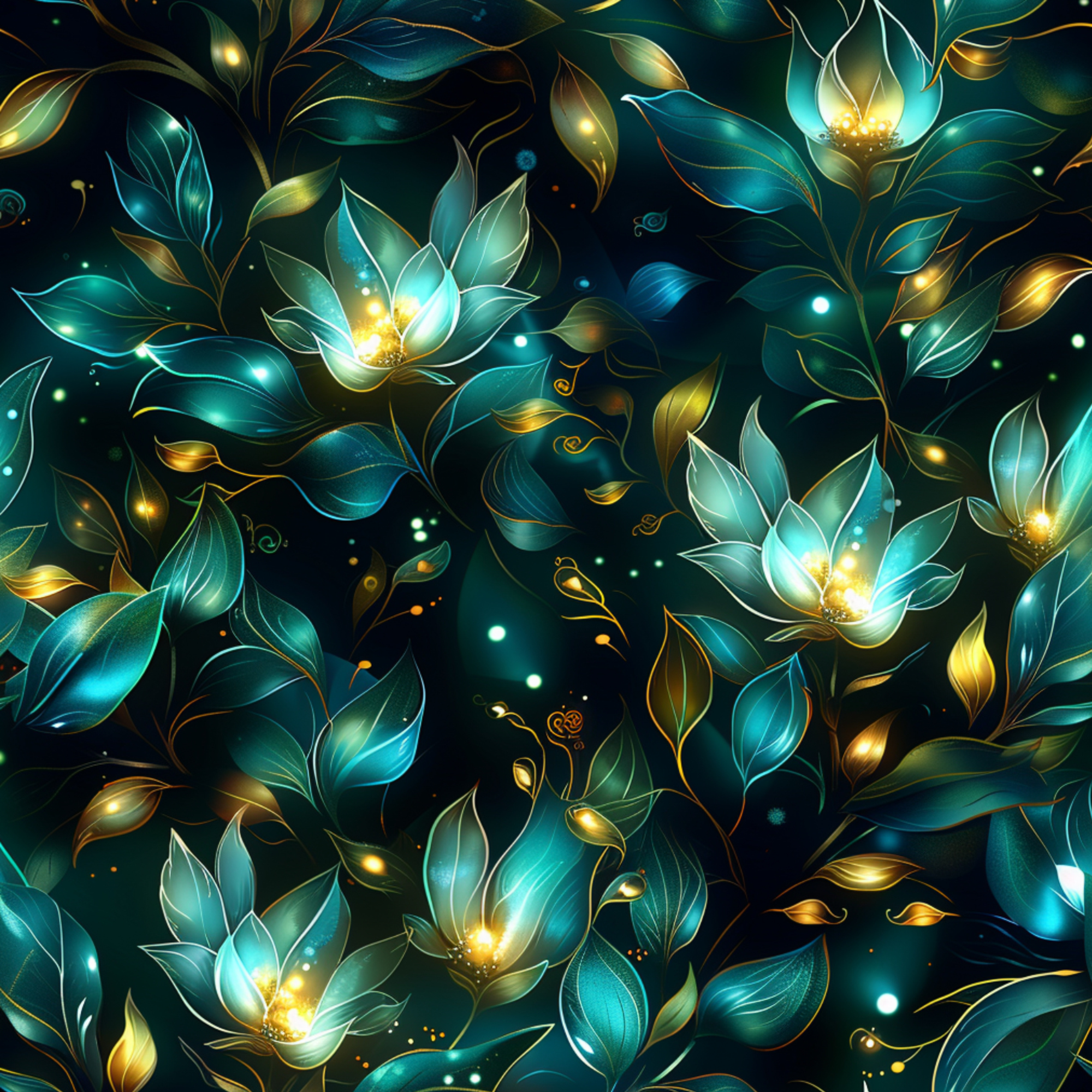 Stoff “electric Flowers“