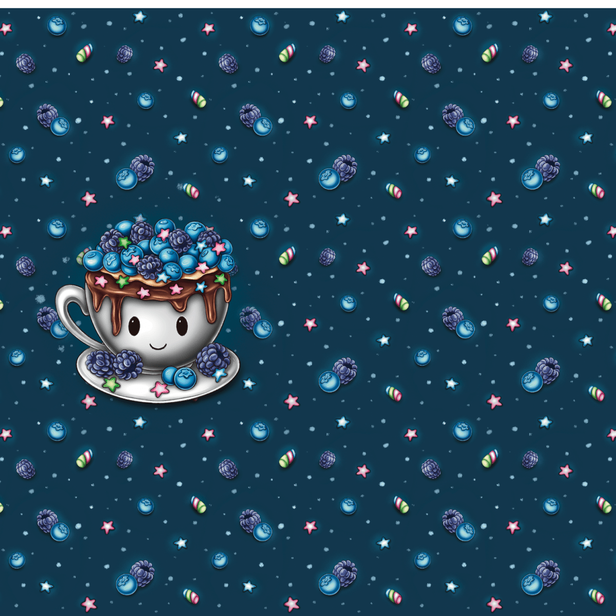 Panel „Blueberry Tasse“ - Crazy Fabrics