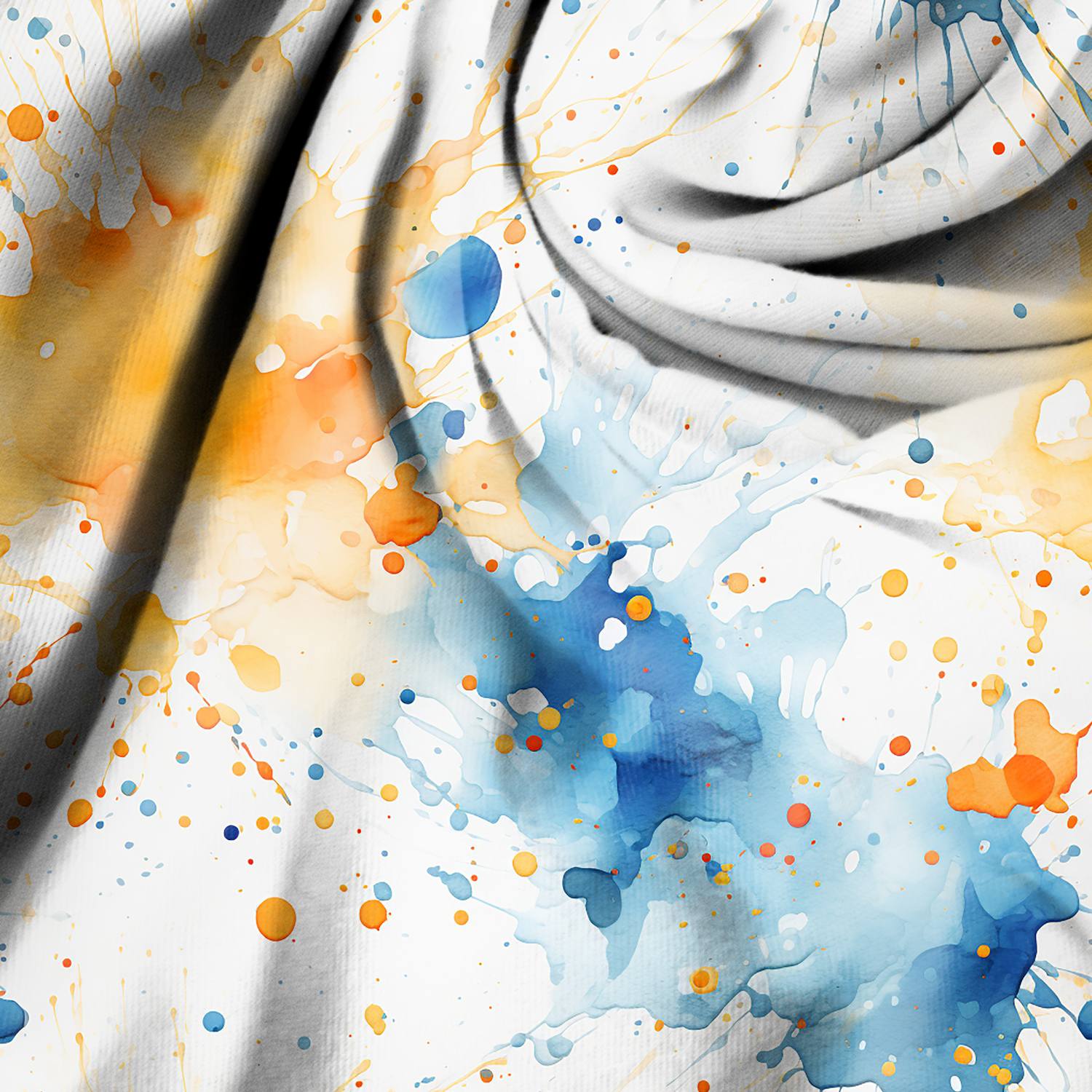 Stoff "Splash orange bleu“