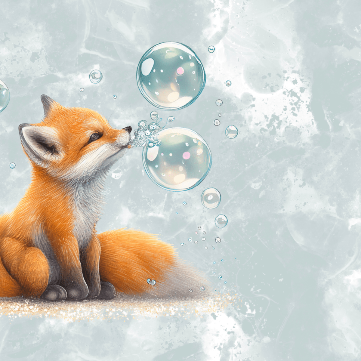 Panel „ Fuchs mit Seifenblasen“ - Crazy Fabrics