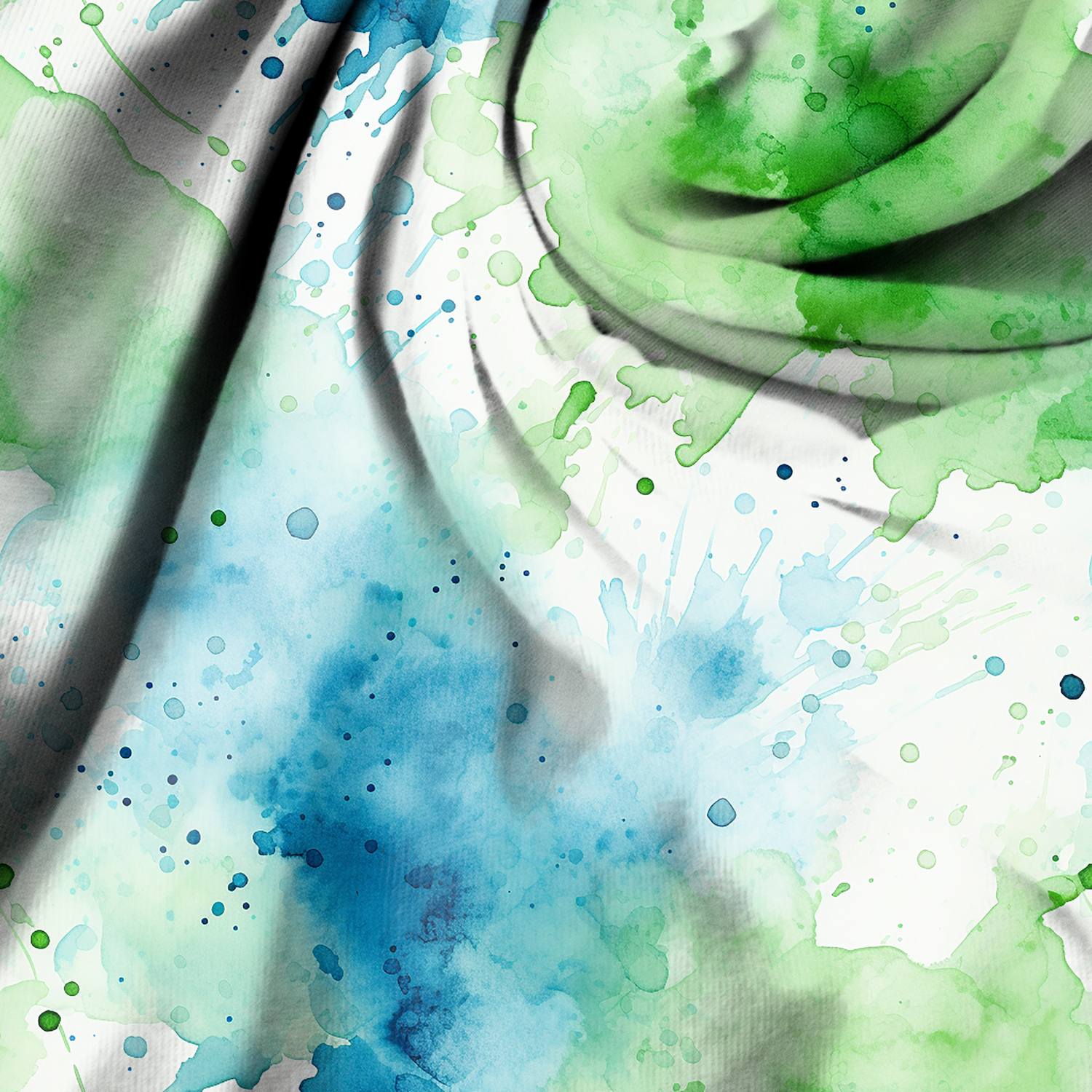 Stoff "Splash grün bleu“