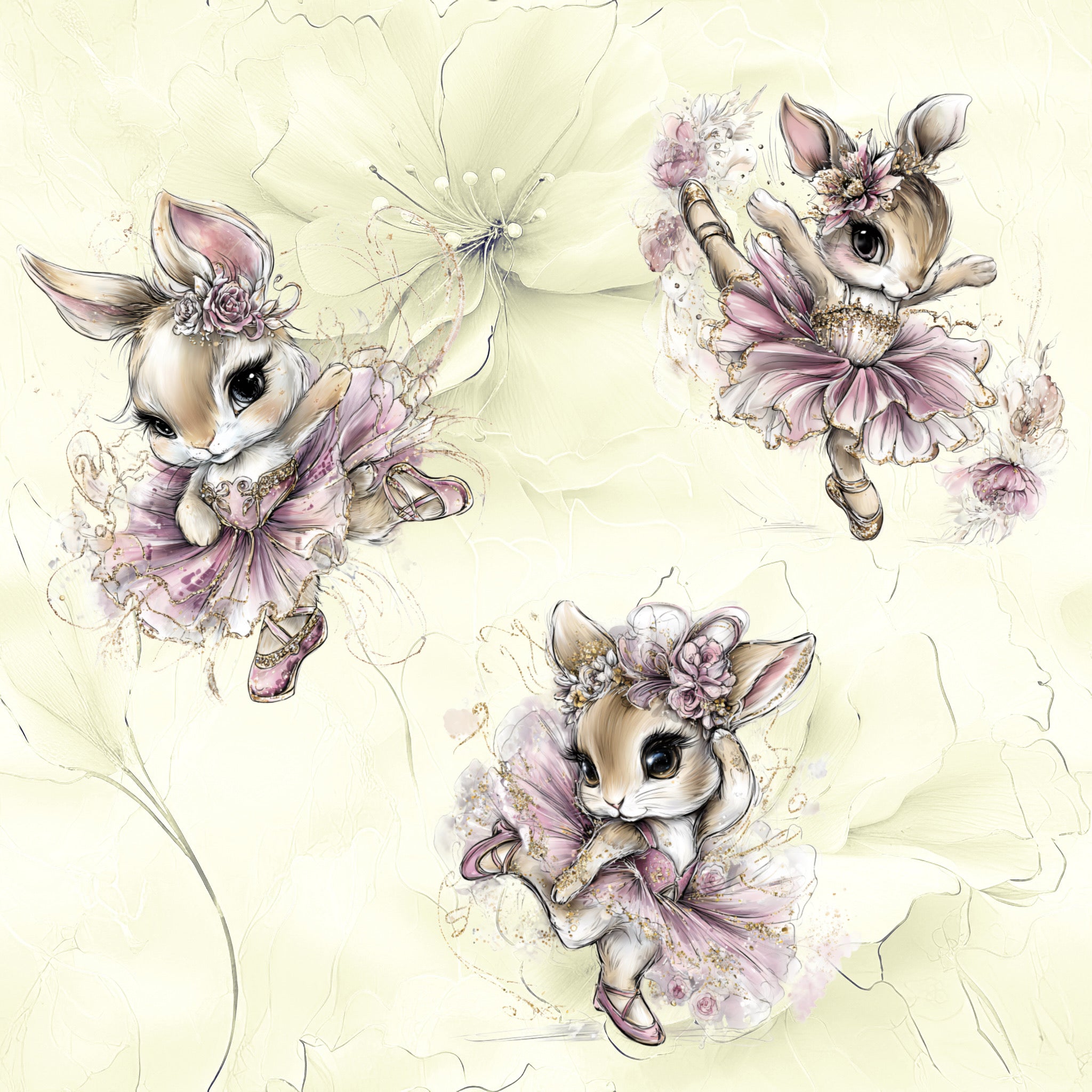 Stoff „Miss Hasi Vanille“