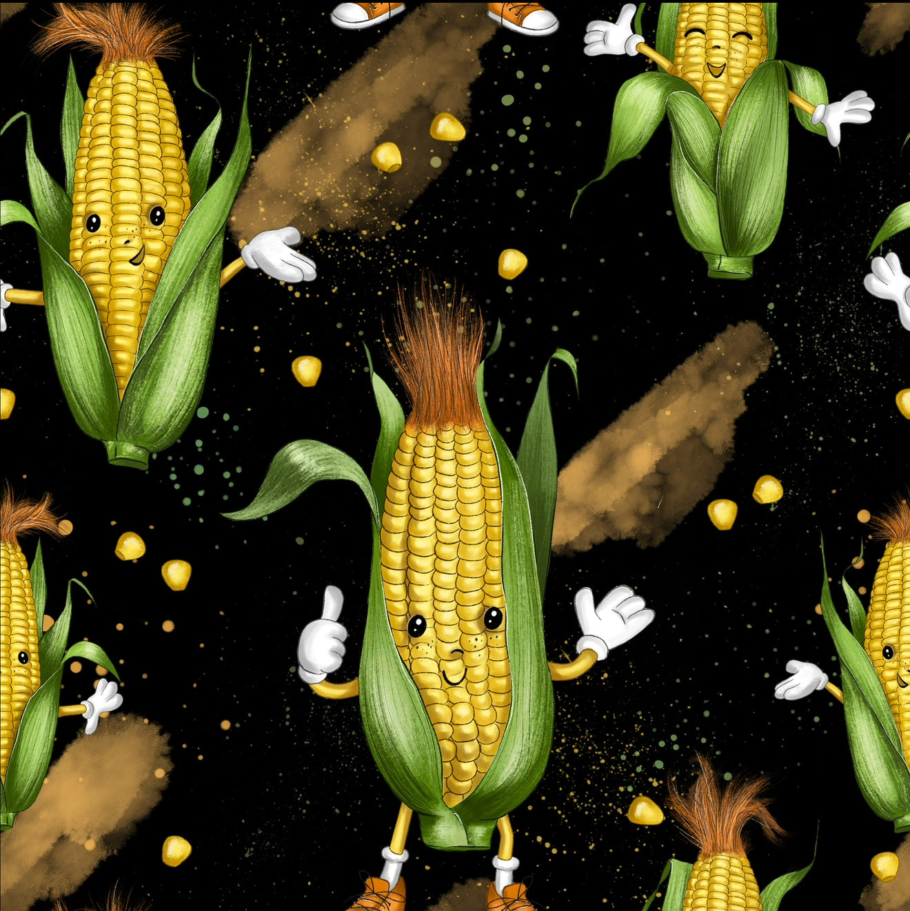 Stoff „Crazy Mais black“