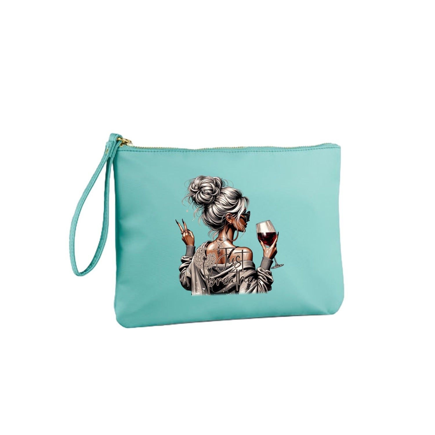 Kosmetik Tasche „Just breather“ Aqua