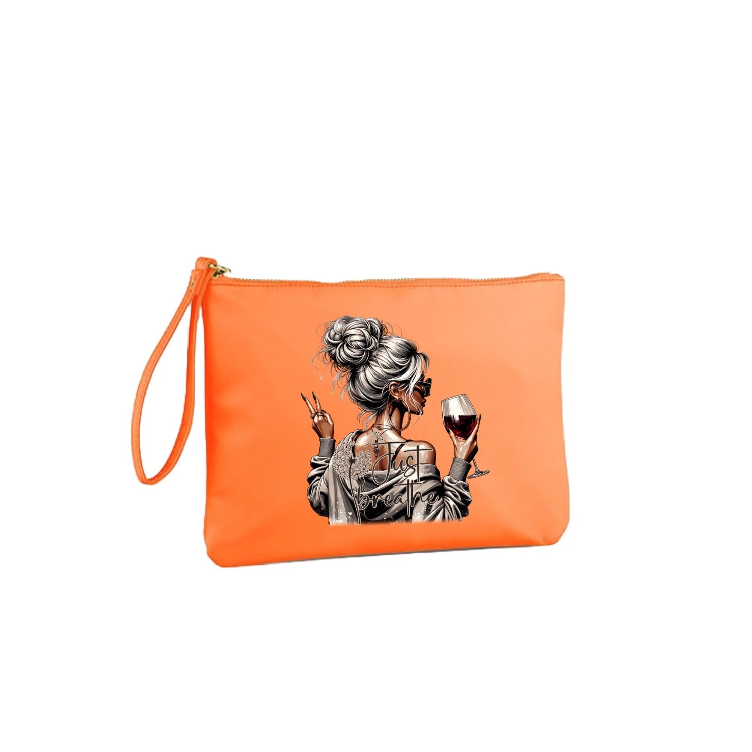 Kosmetik Tasche „Just breather“ orange