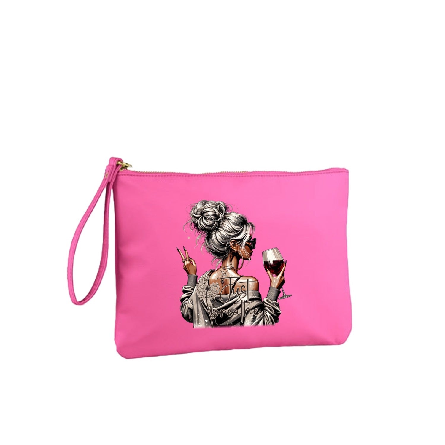 Kosmetik Tasche „Just breather“ pink