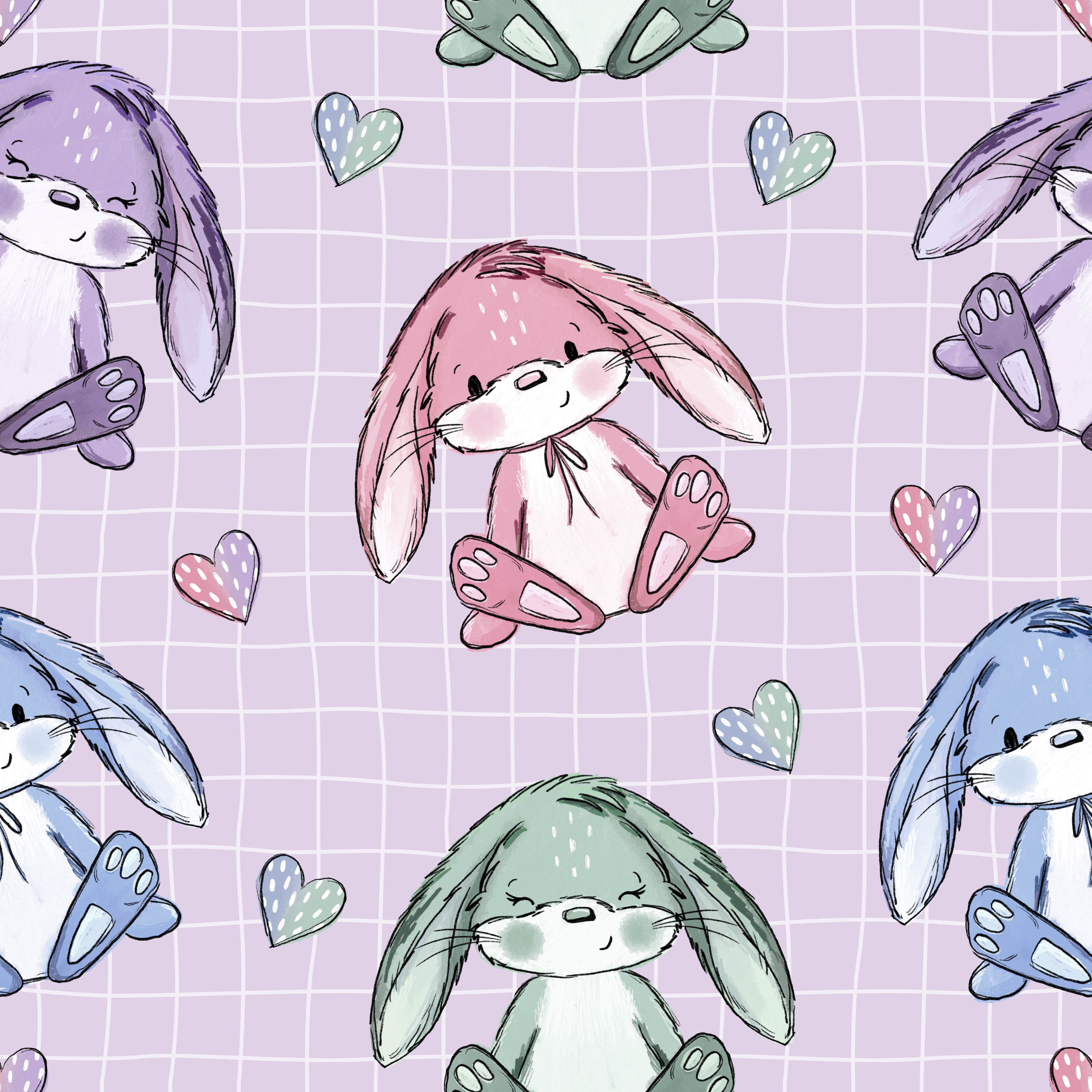 Stoff „Lovely Rabbit“