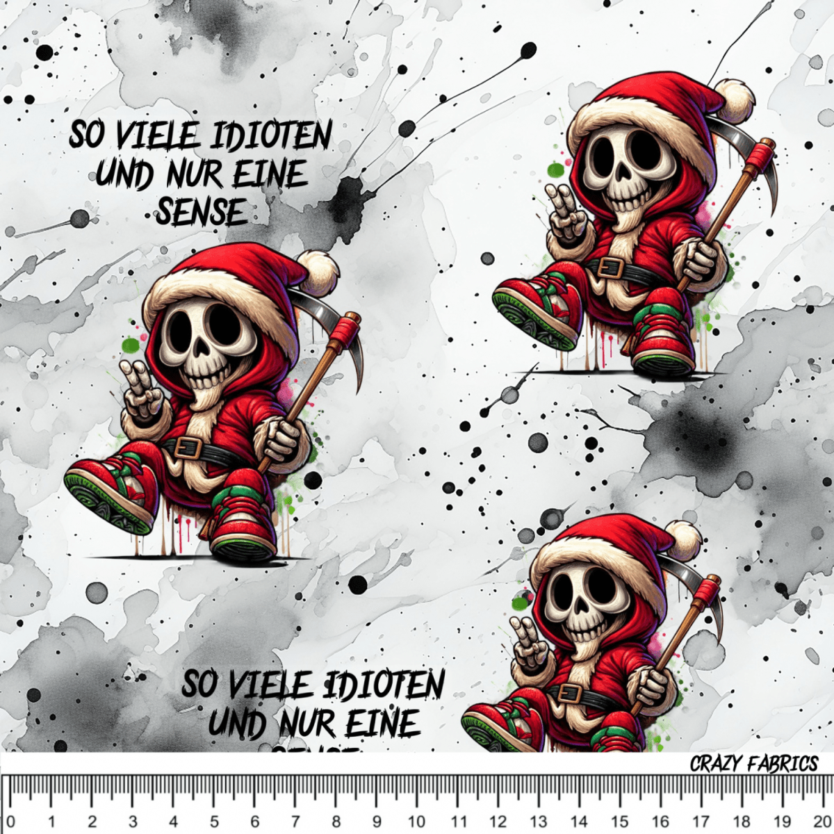 Stoff „So viele Idioten x - mas“ - Crazy Fabrics
