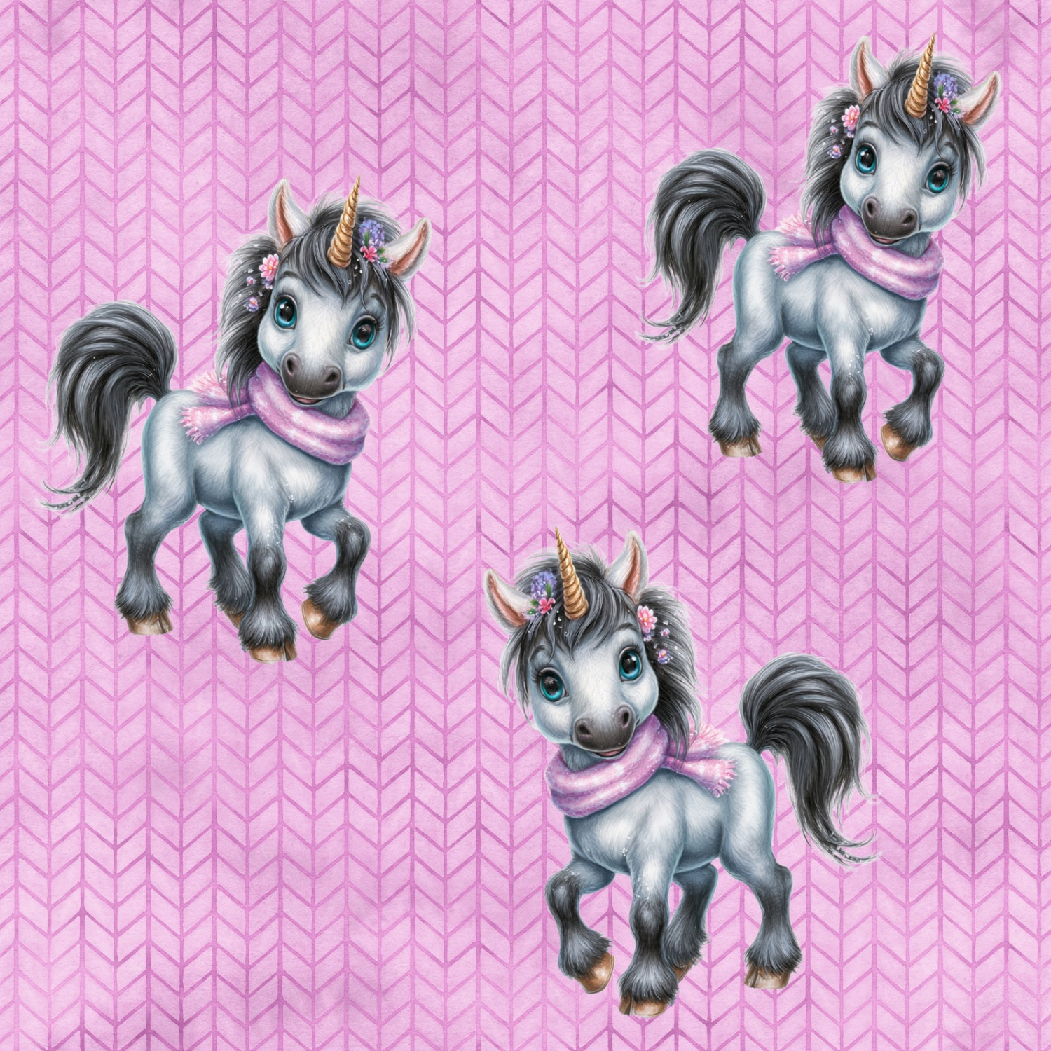 Stoff „Knitt Unicorn“