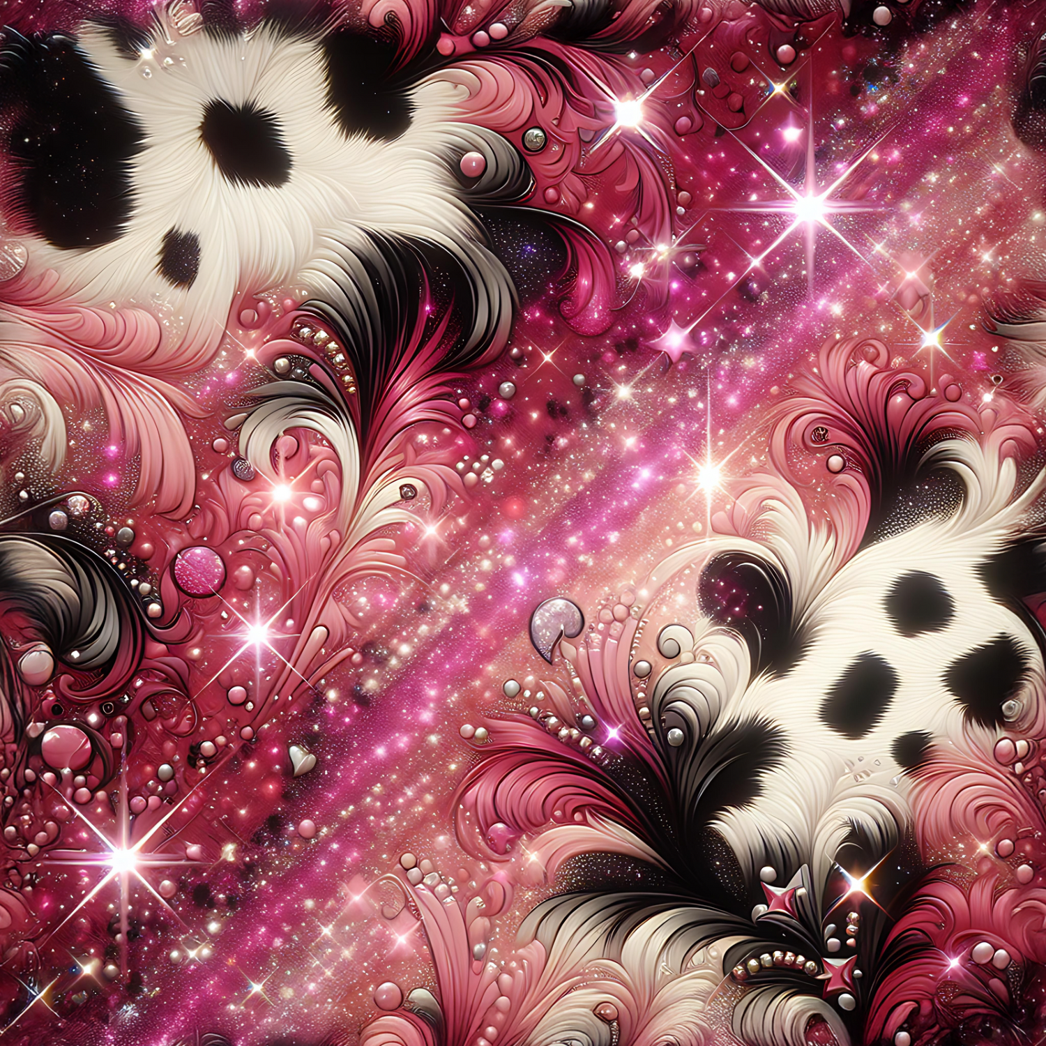 Stoff „Leo Feder pink“