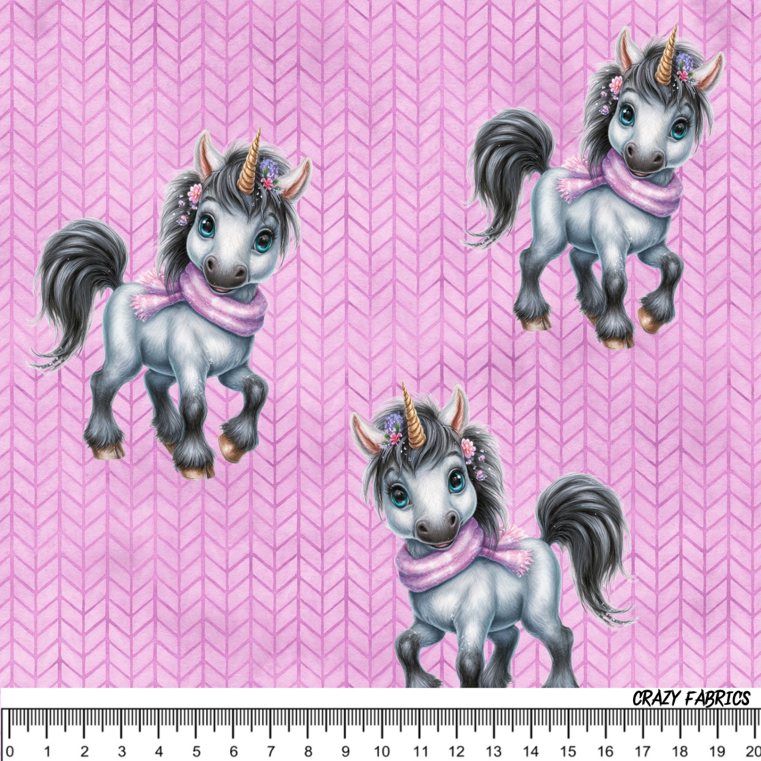 Stoff „Knitt Unicorn“