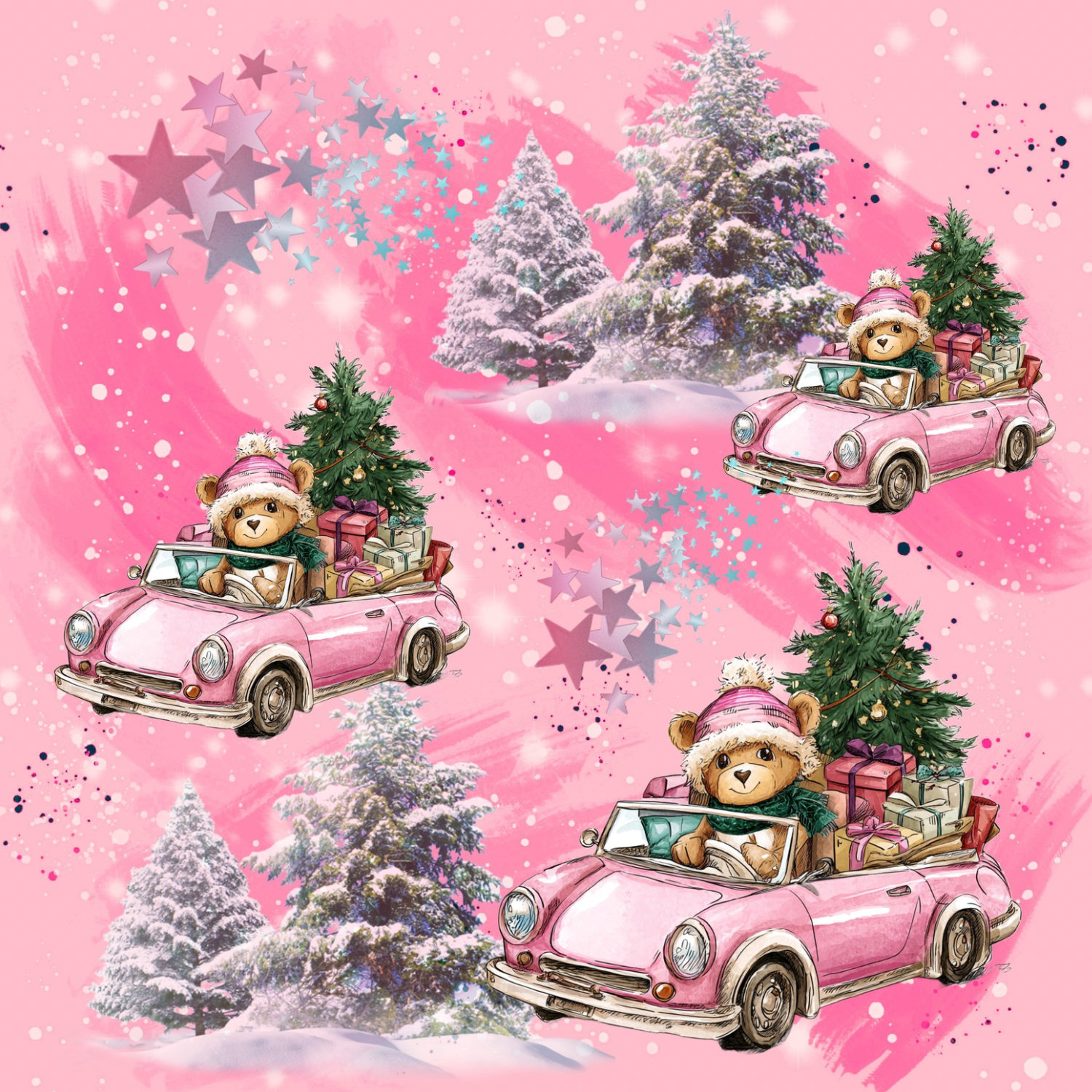 Stoff .“Bär beim Weihnachtstrip“