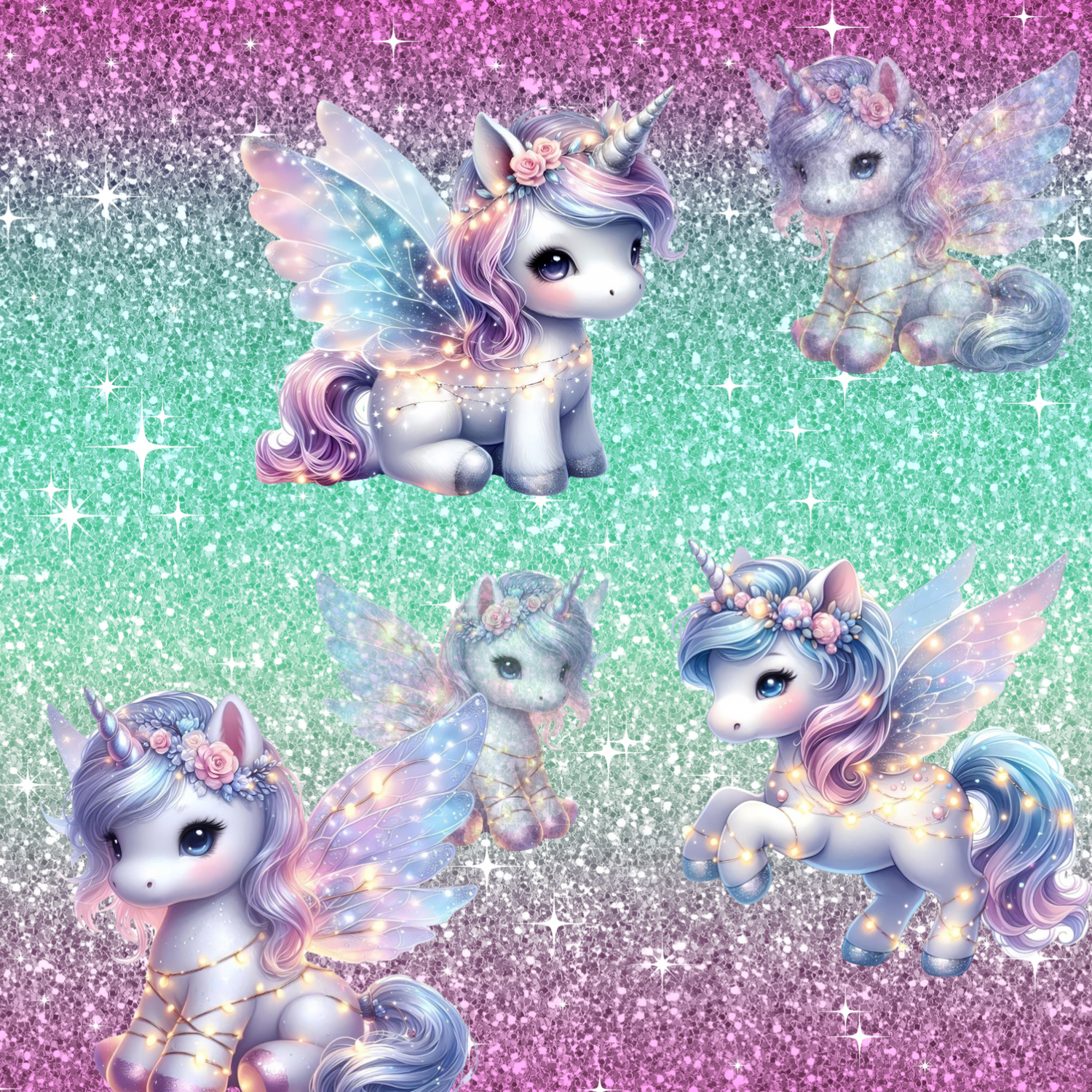 Stoff „light Unicorn“