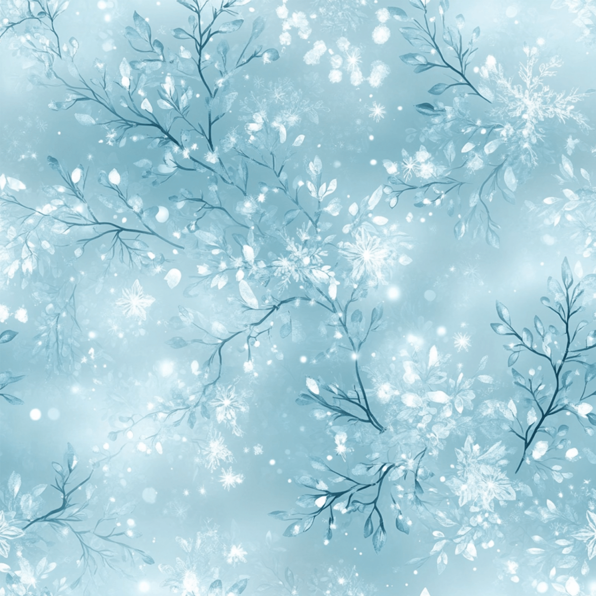 Stoff .“Zweige im Eis“ - Crazy Fabrics