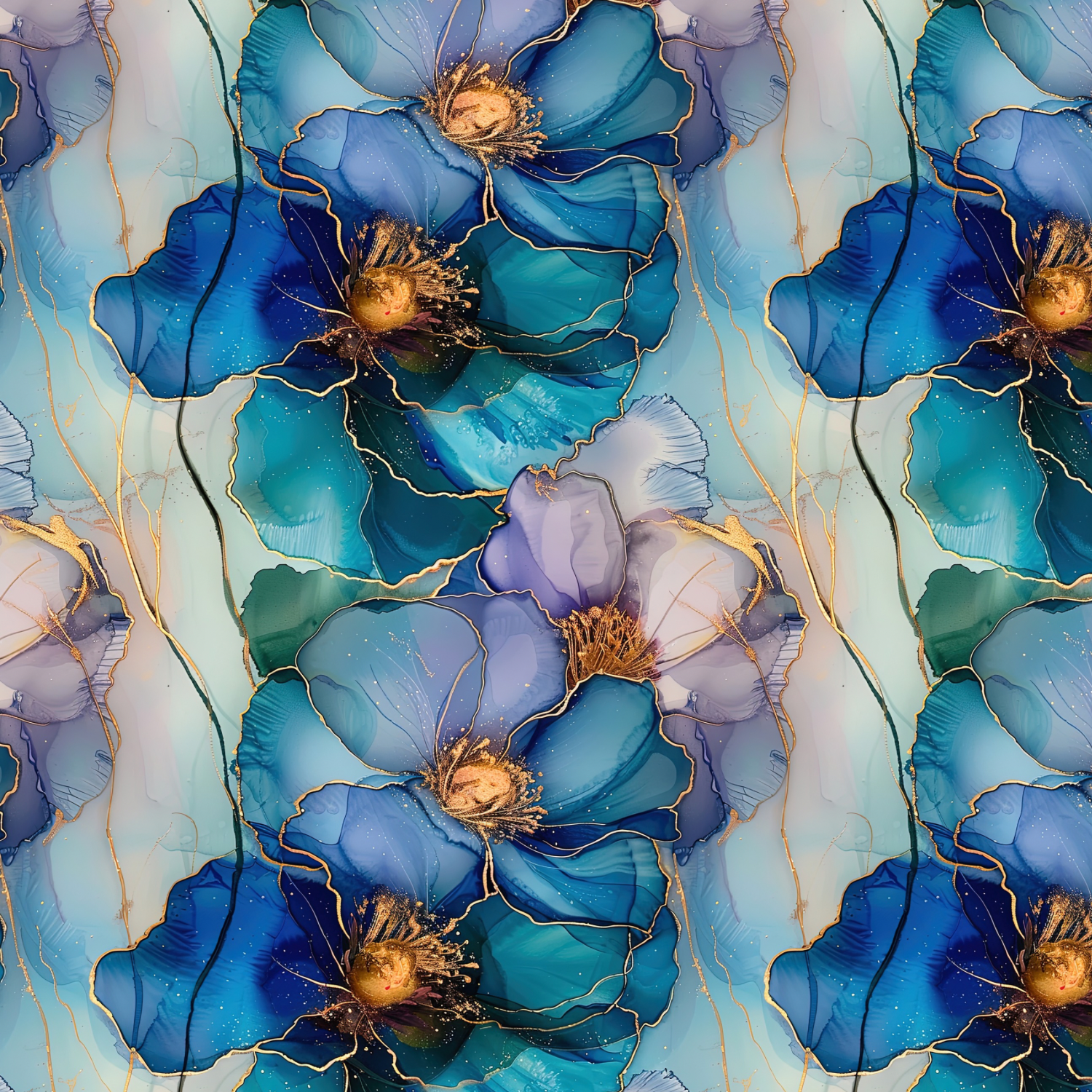 Stoff „Dreamflower blue“