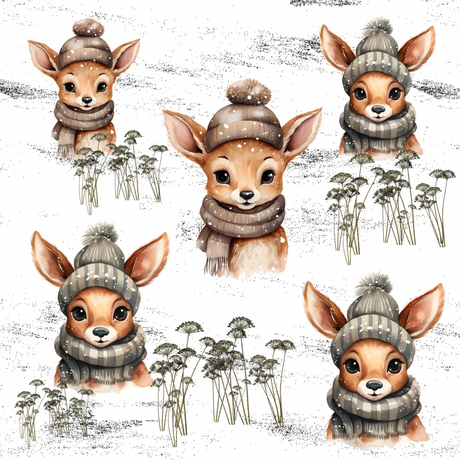 Stoff „Winter Bambi“