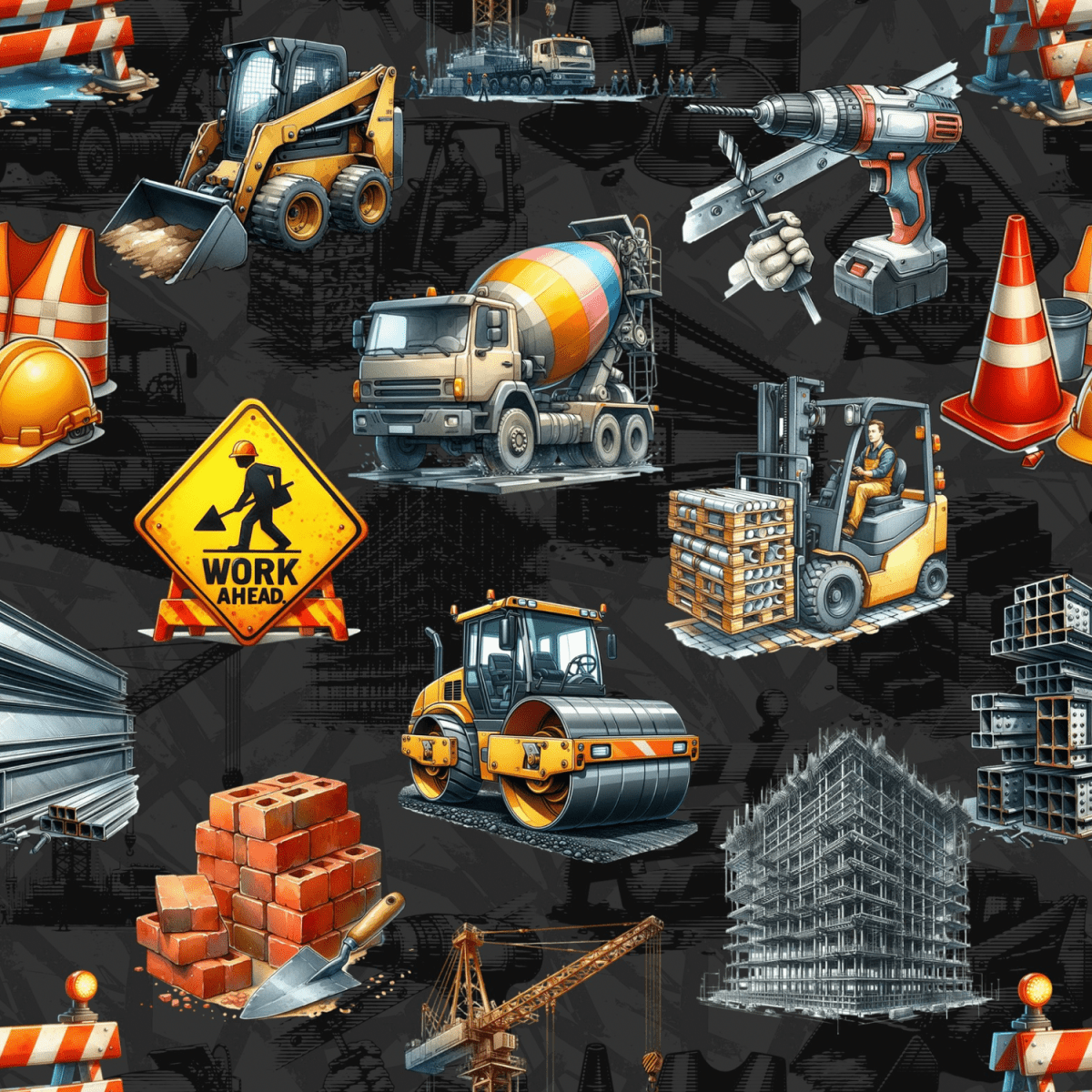 Stoff „Baustelle“