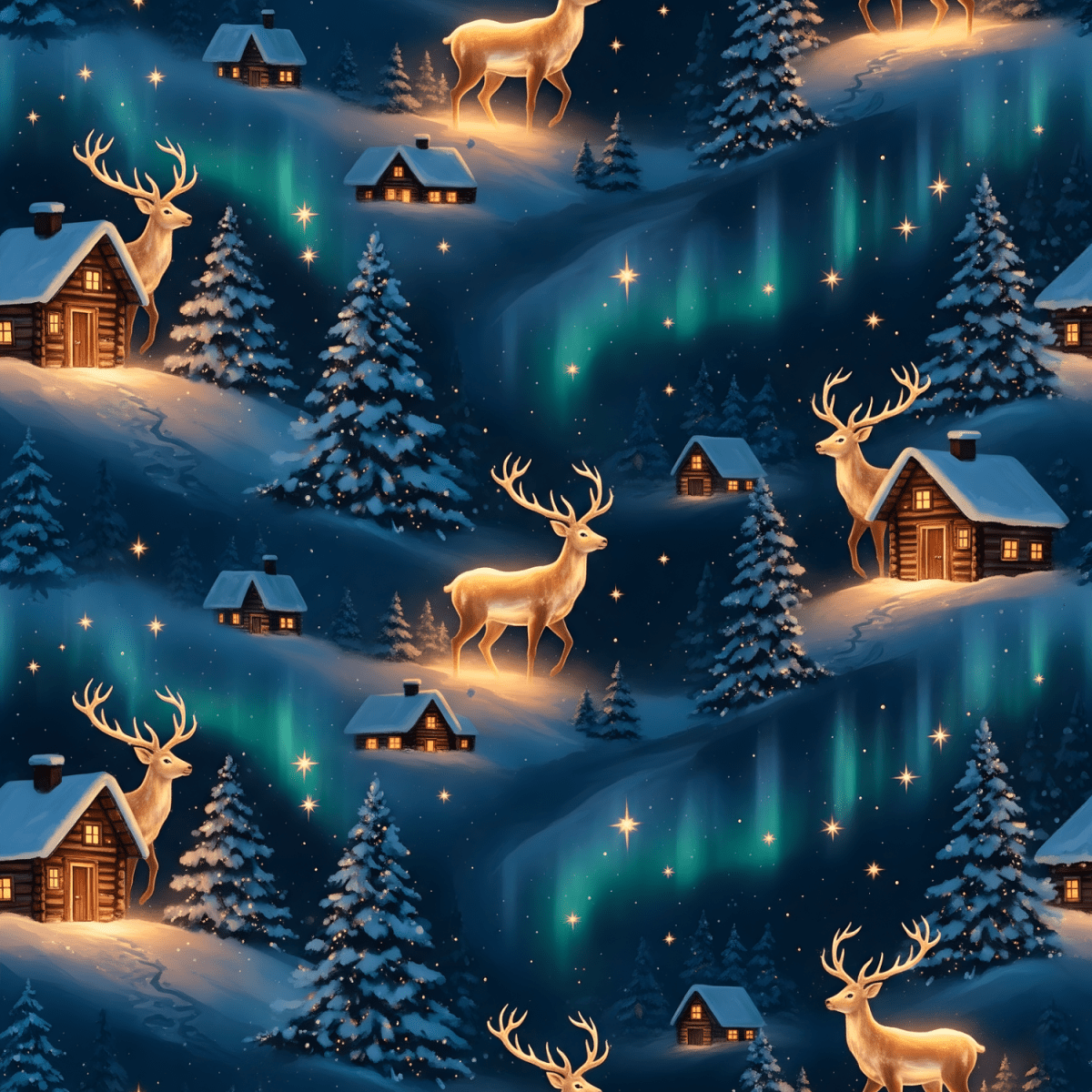 Stoff „Winter Dorf“ - Crazy Fabrics