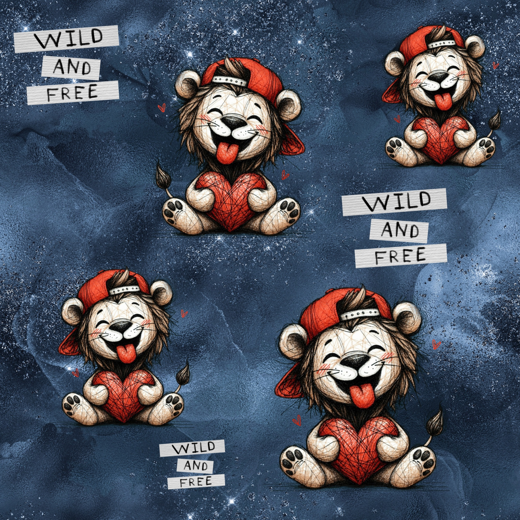 Stoff „Wild and free“