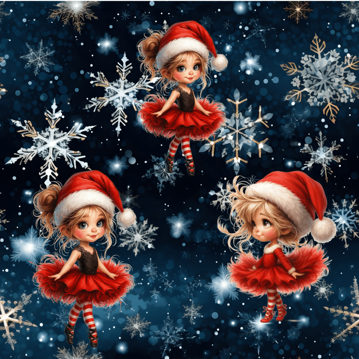 Stoff „Winter Ballerina blau“ - Crazy Fabrics