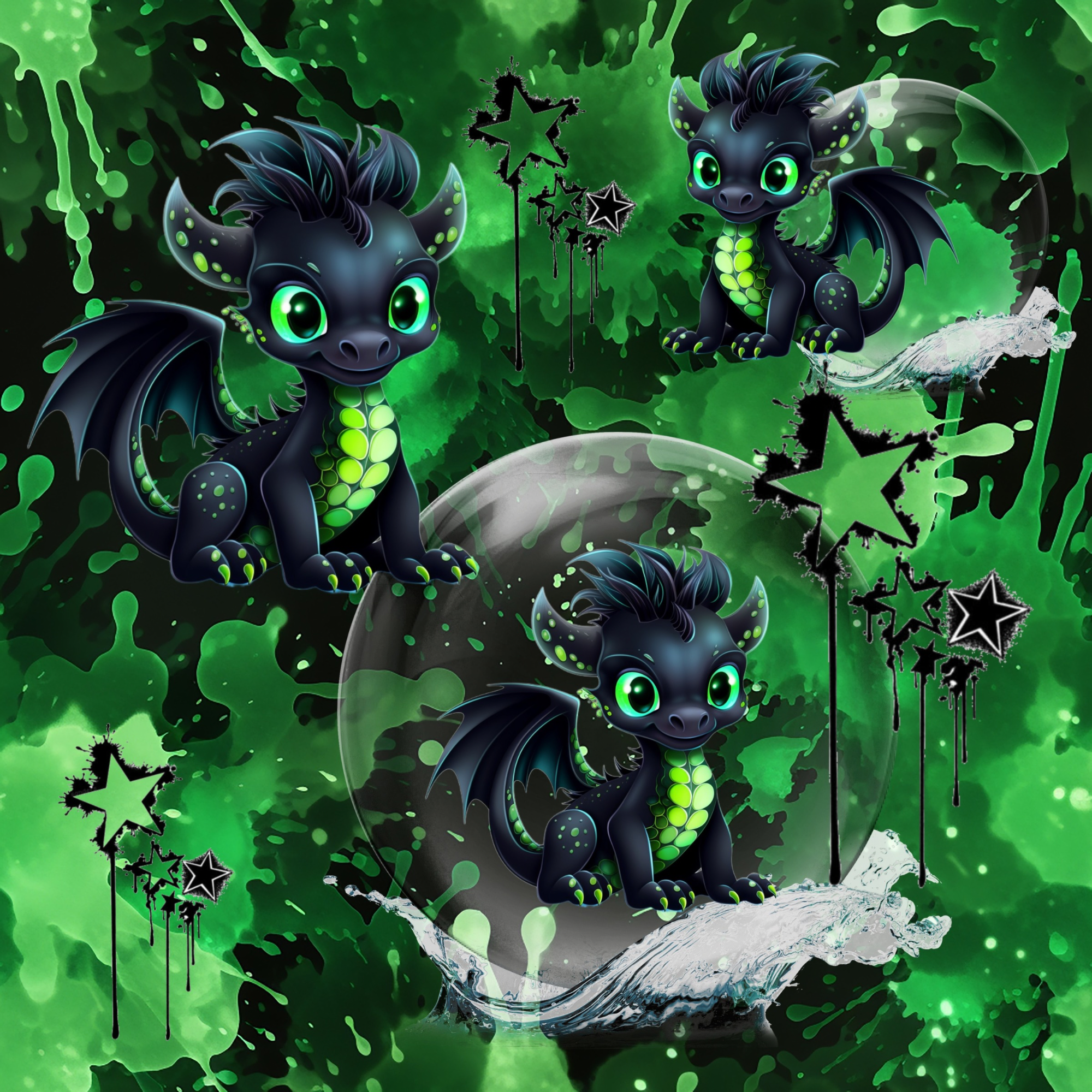 Stoff „Kleine Drachen“