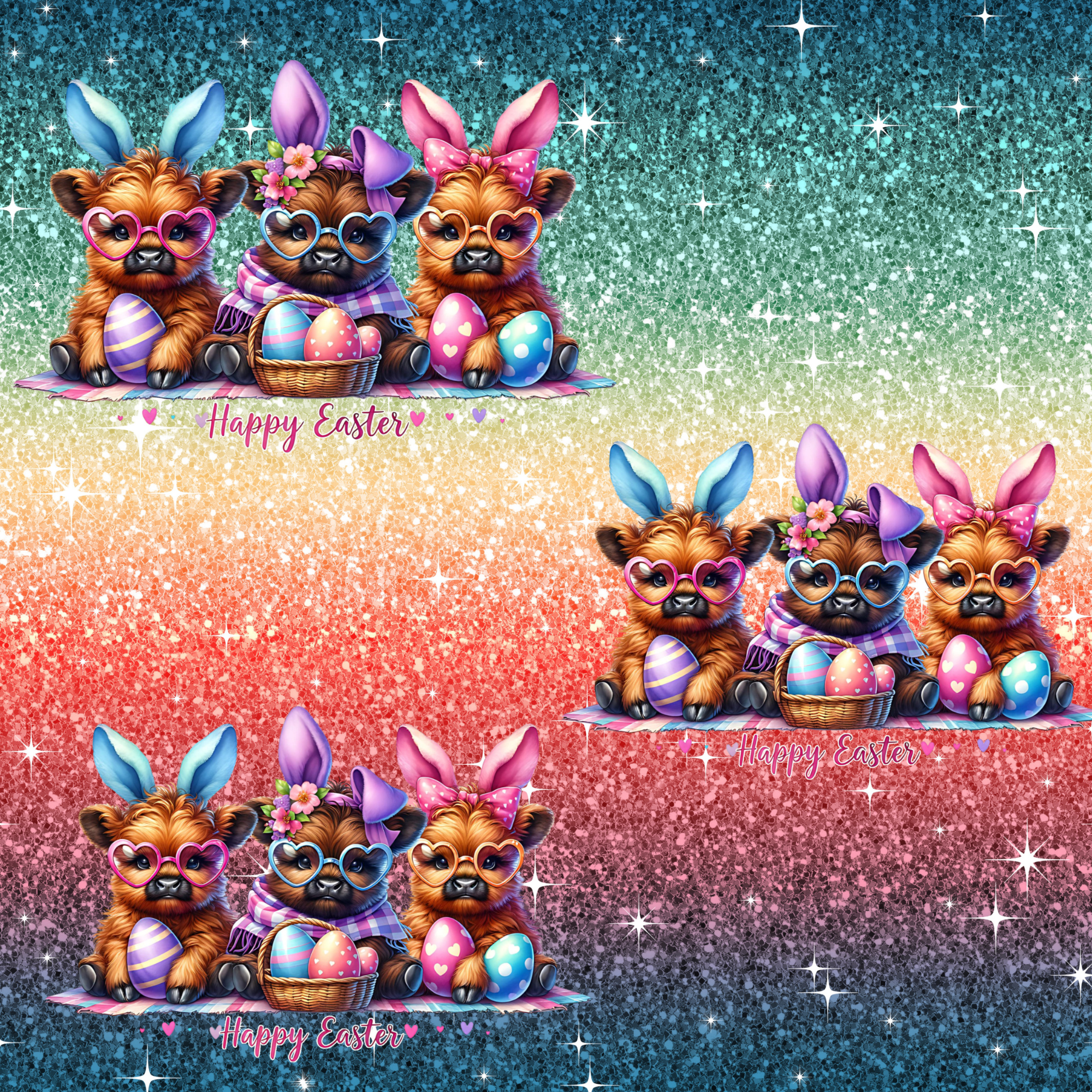 Stoff „Glitzer Trios“