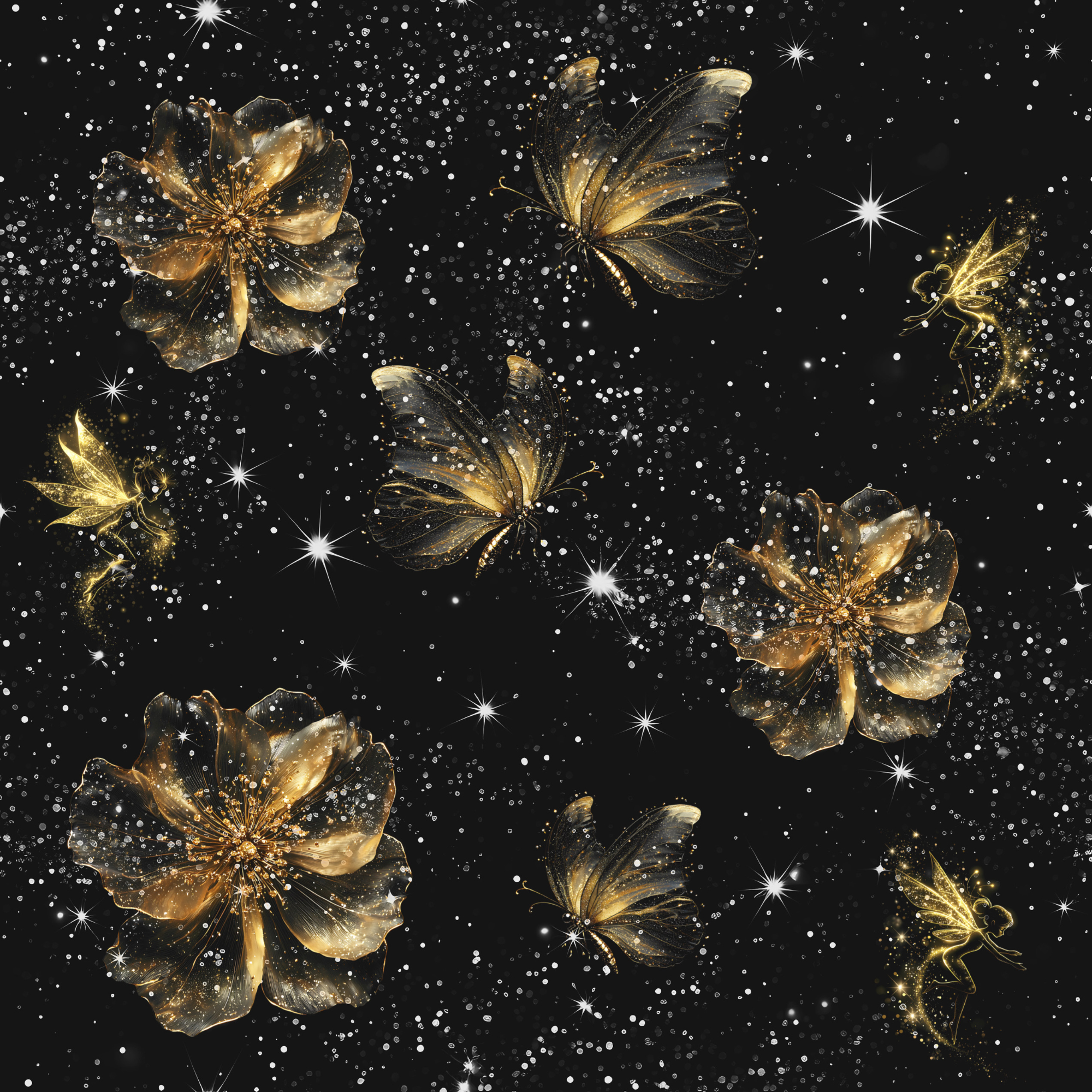 Stoff „ Goldblumen“