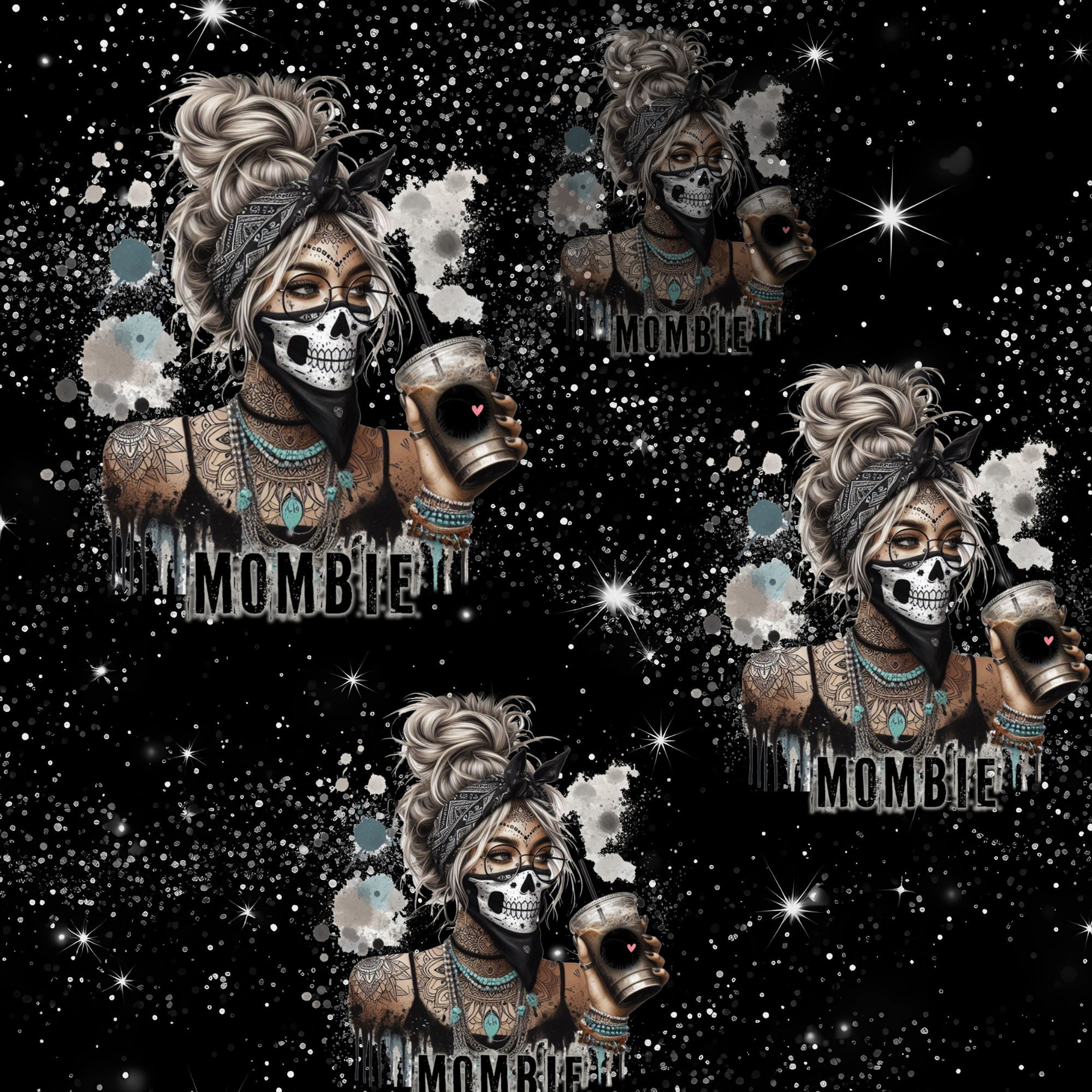 Stoff „Mombie in Space“