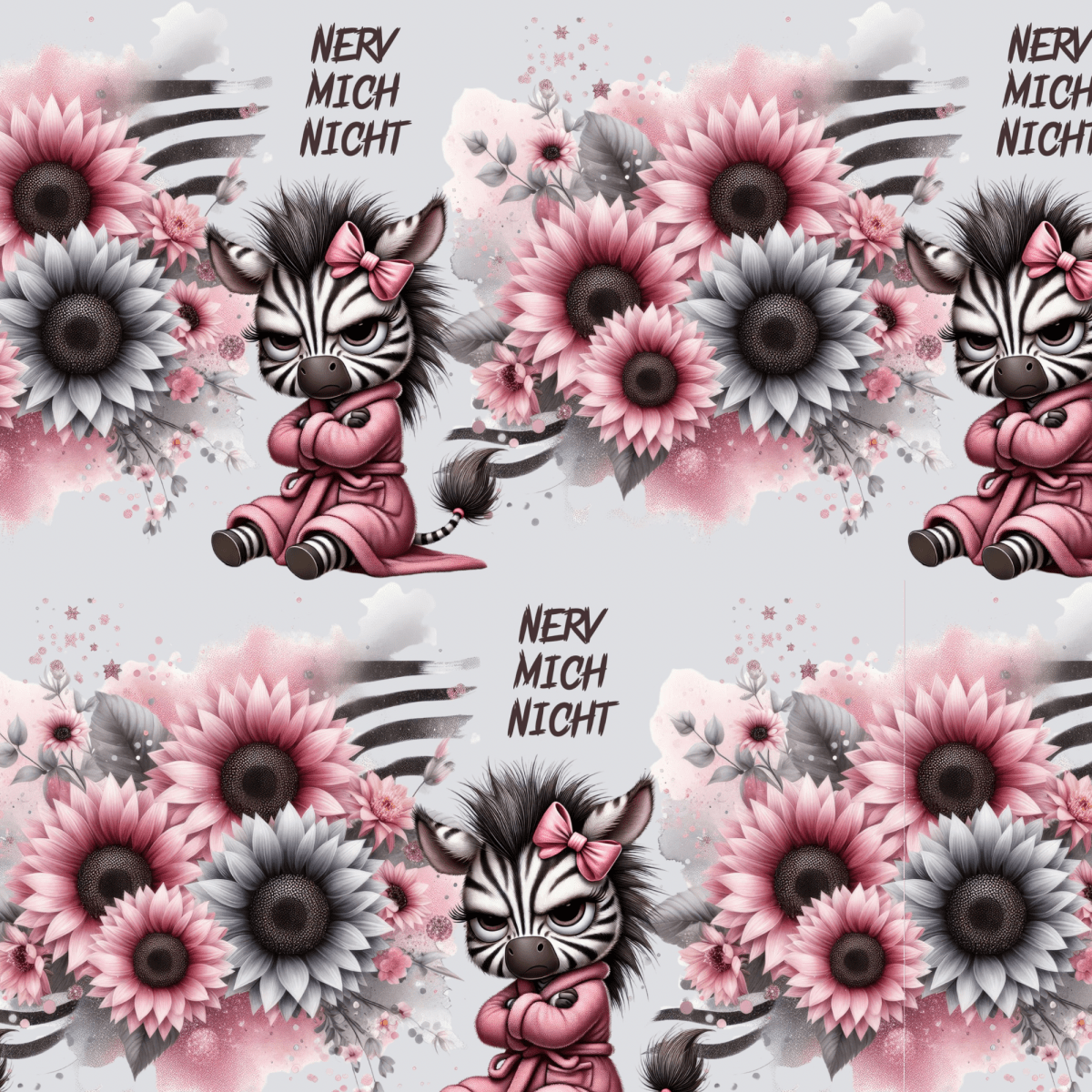 Stoff „Nerv mich nicht”Hellgrau - Crazy Fabrics