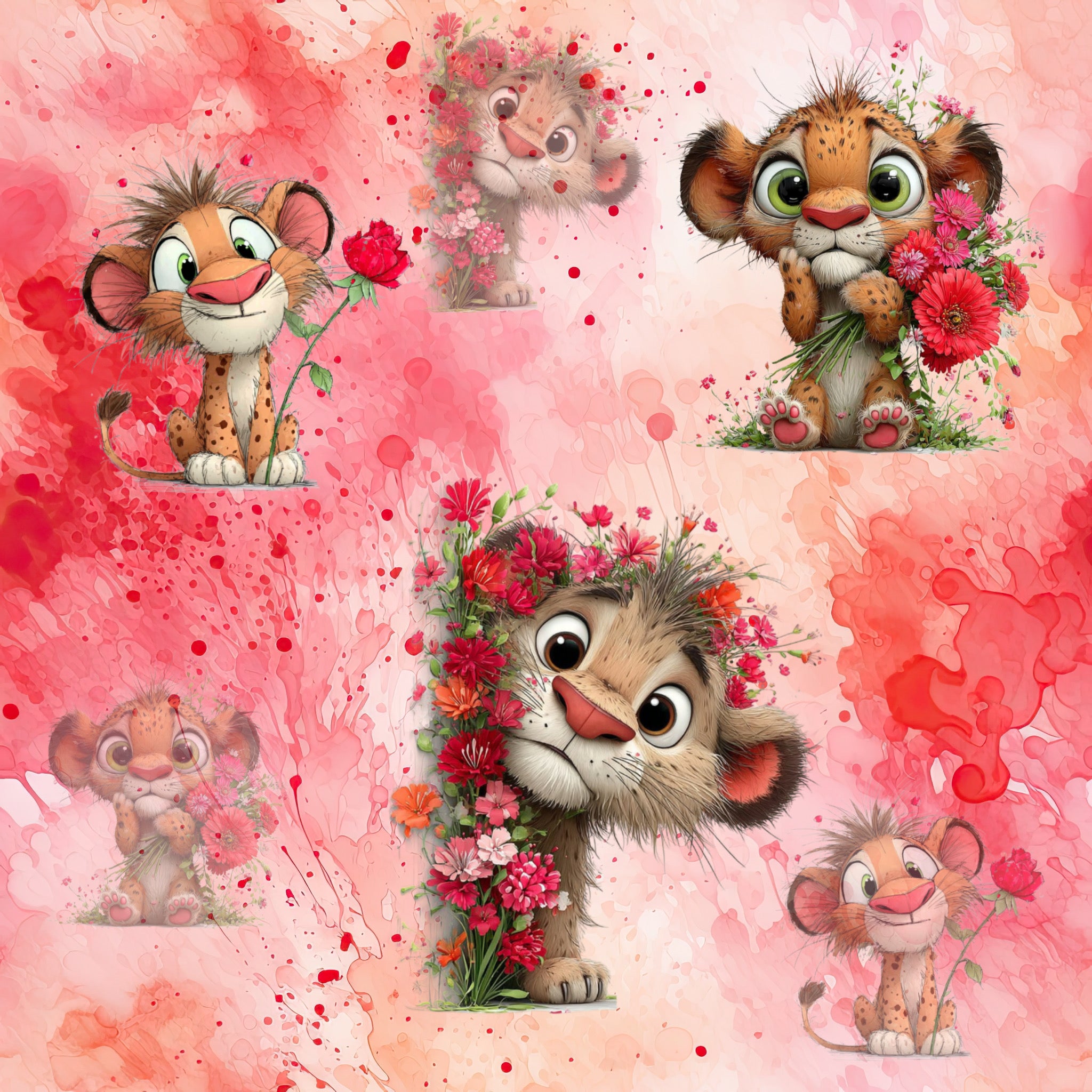 Stoff „Flower Lion“